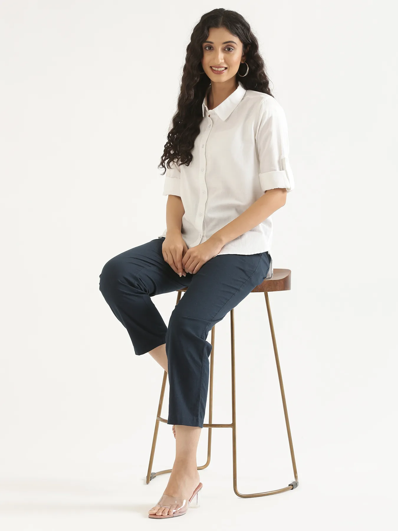Women White Airy-Linen Shirt - Image 12