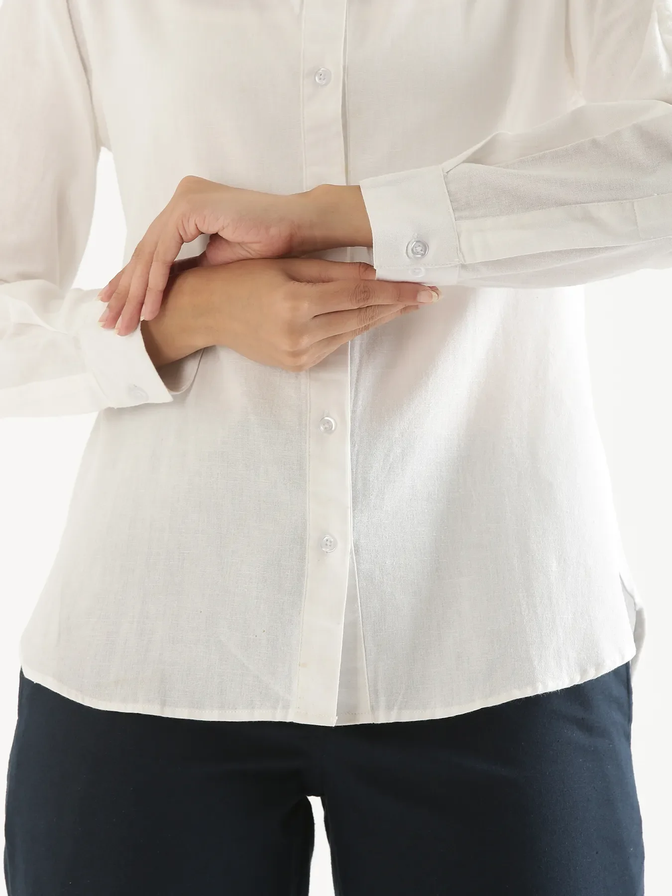 Women White Airy-Linen Shirt - Image 14
