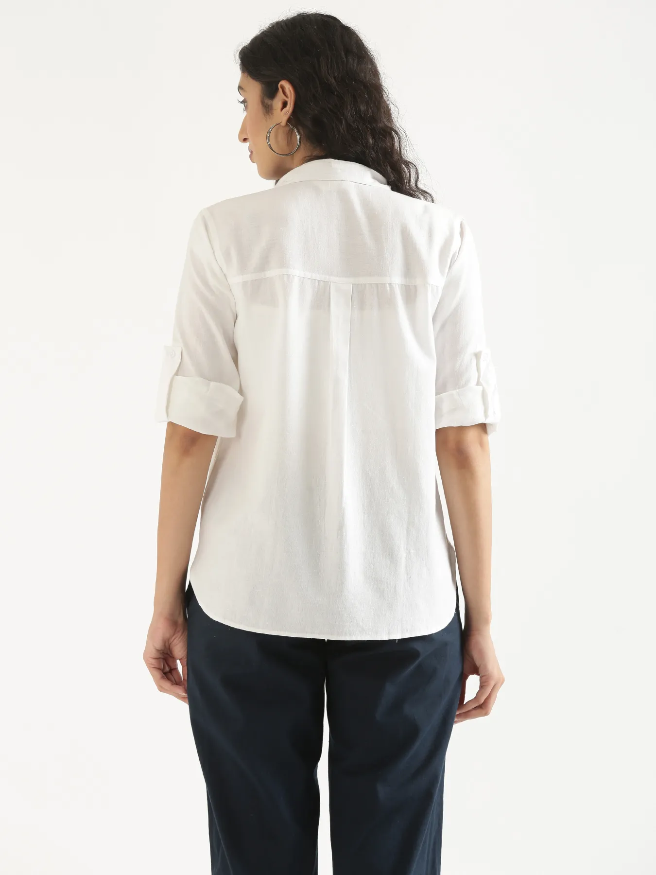 Women White Airy-Linen Shirt - Image 5