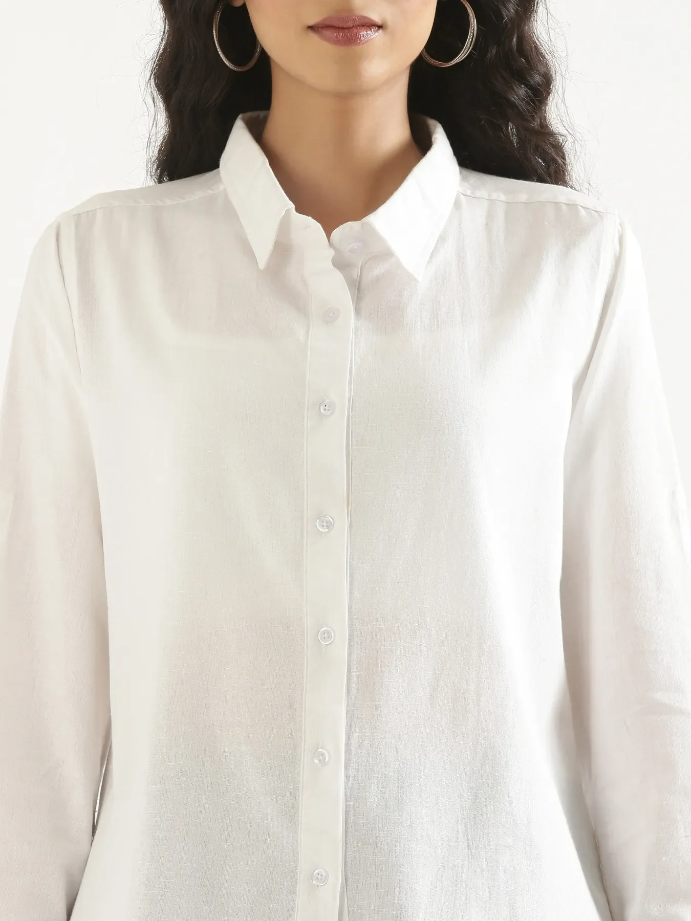 Women White Airy-Linen Shirt - Image 6