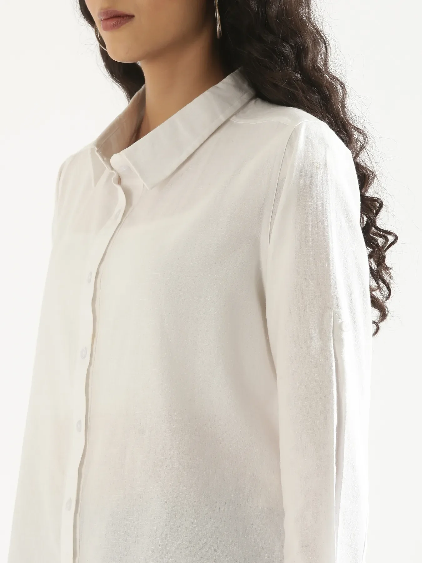Women White Airy-Linen Shirt - Image 7