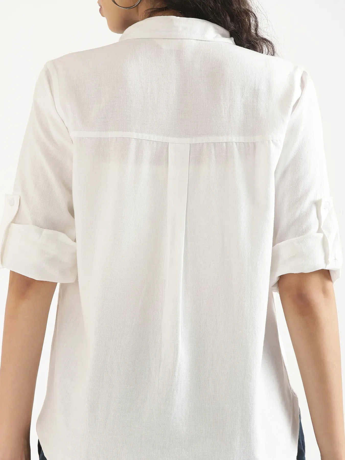 Women White Airy-Linen Shirt - Image 8
