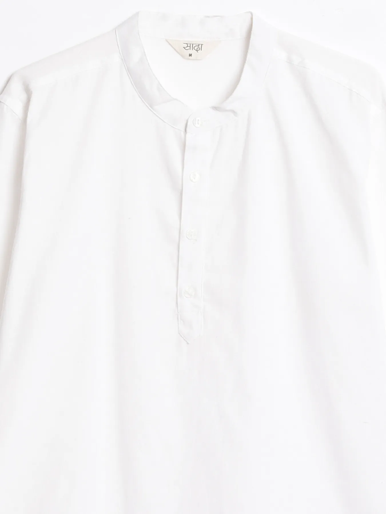 Men White Airy Linen Short Kurta - Image 12