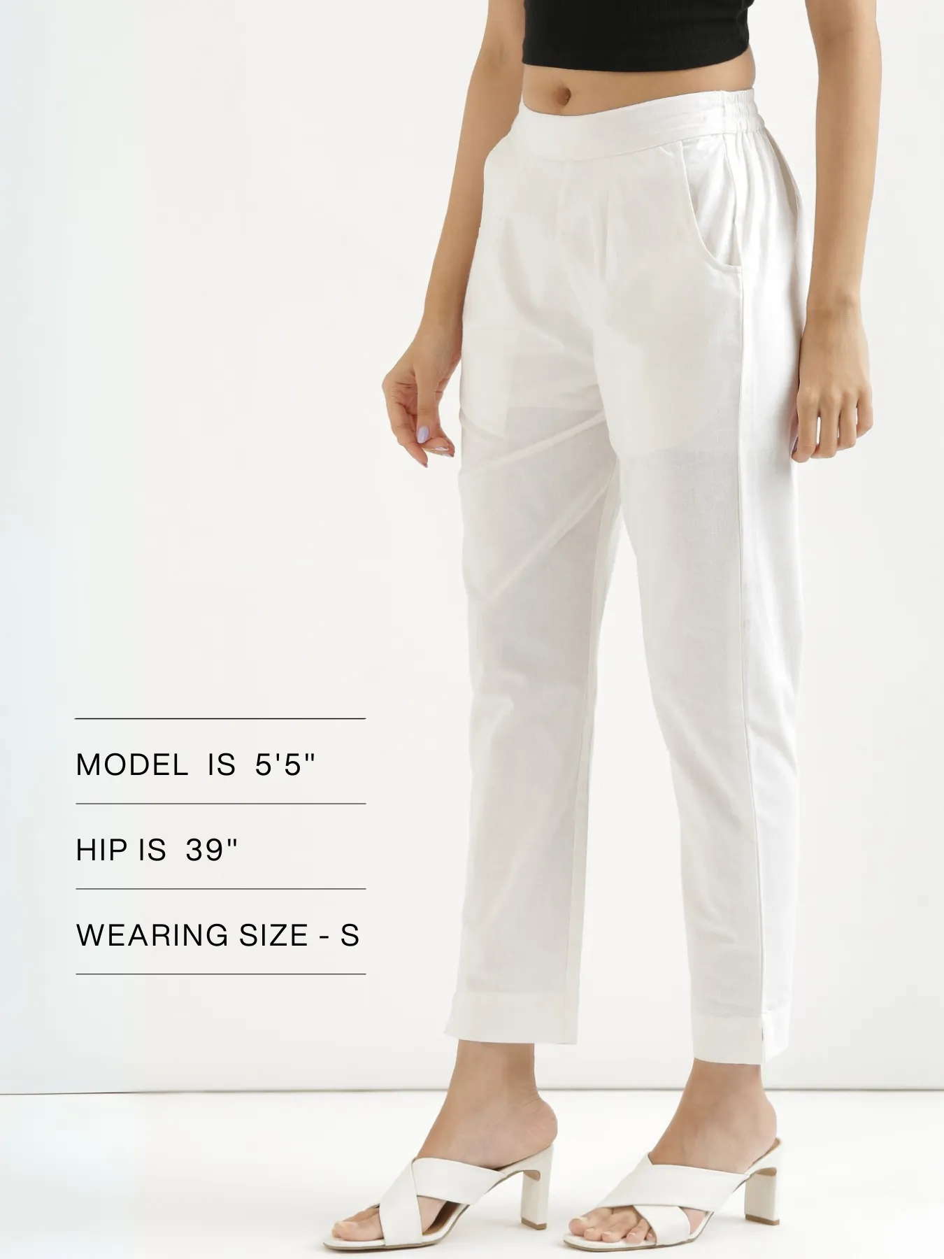 Women White Cotton Pant - Image 13