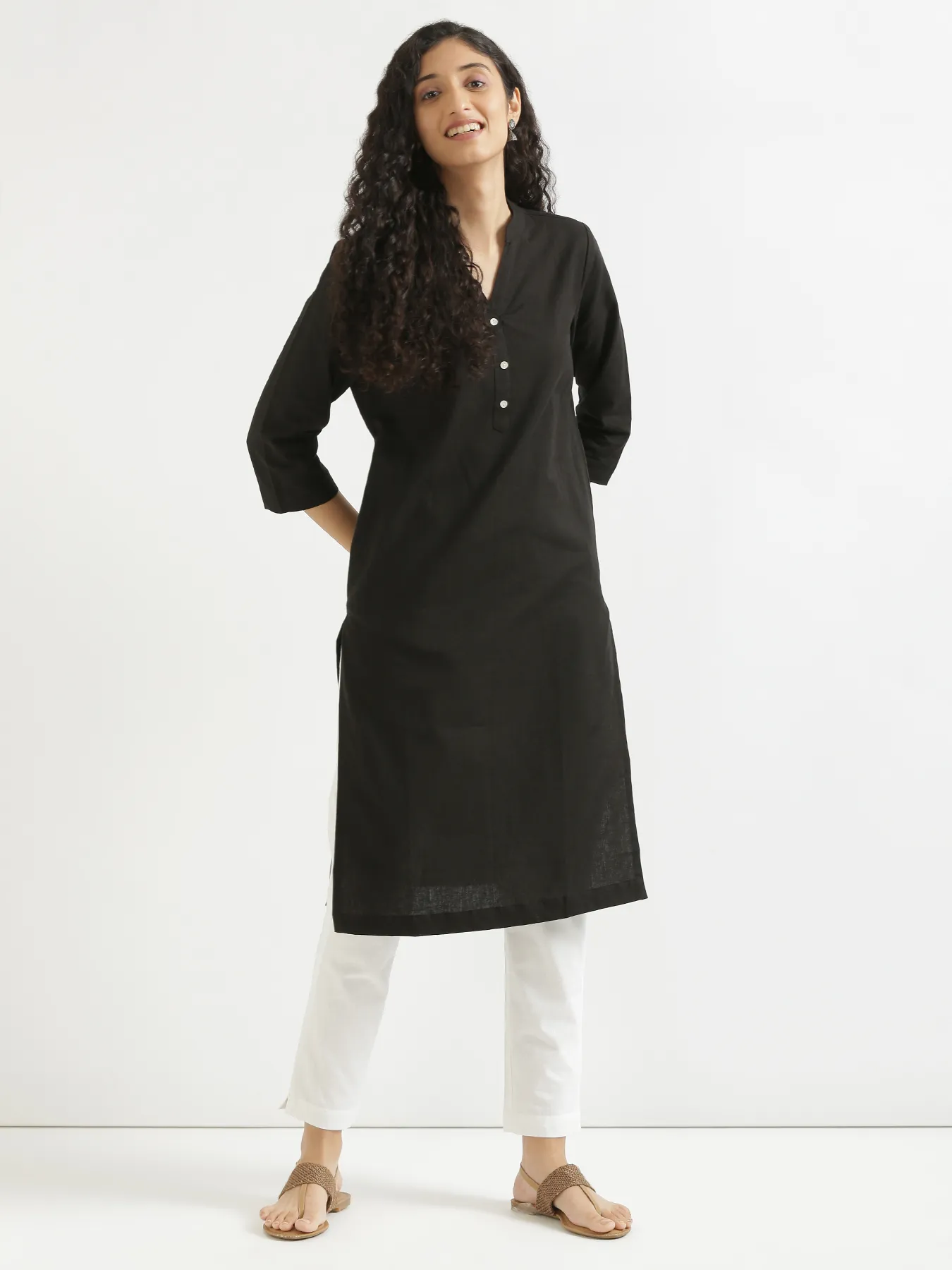 Women White Cotton Pant - Image 9
