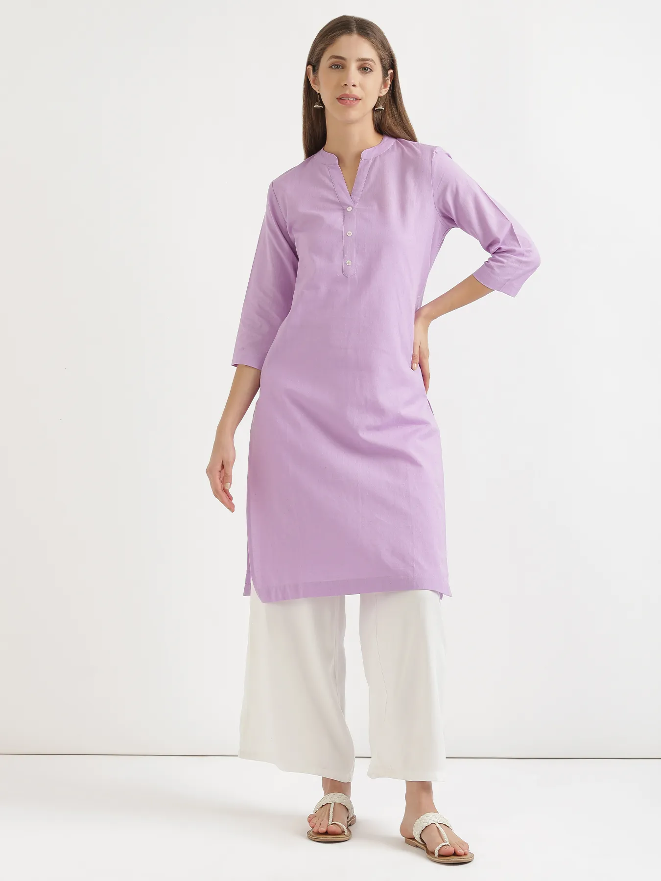 Women White Viscose Palazzo Pant - Image 3