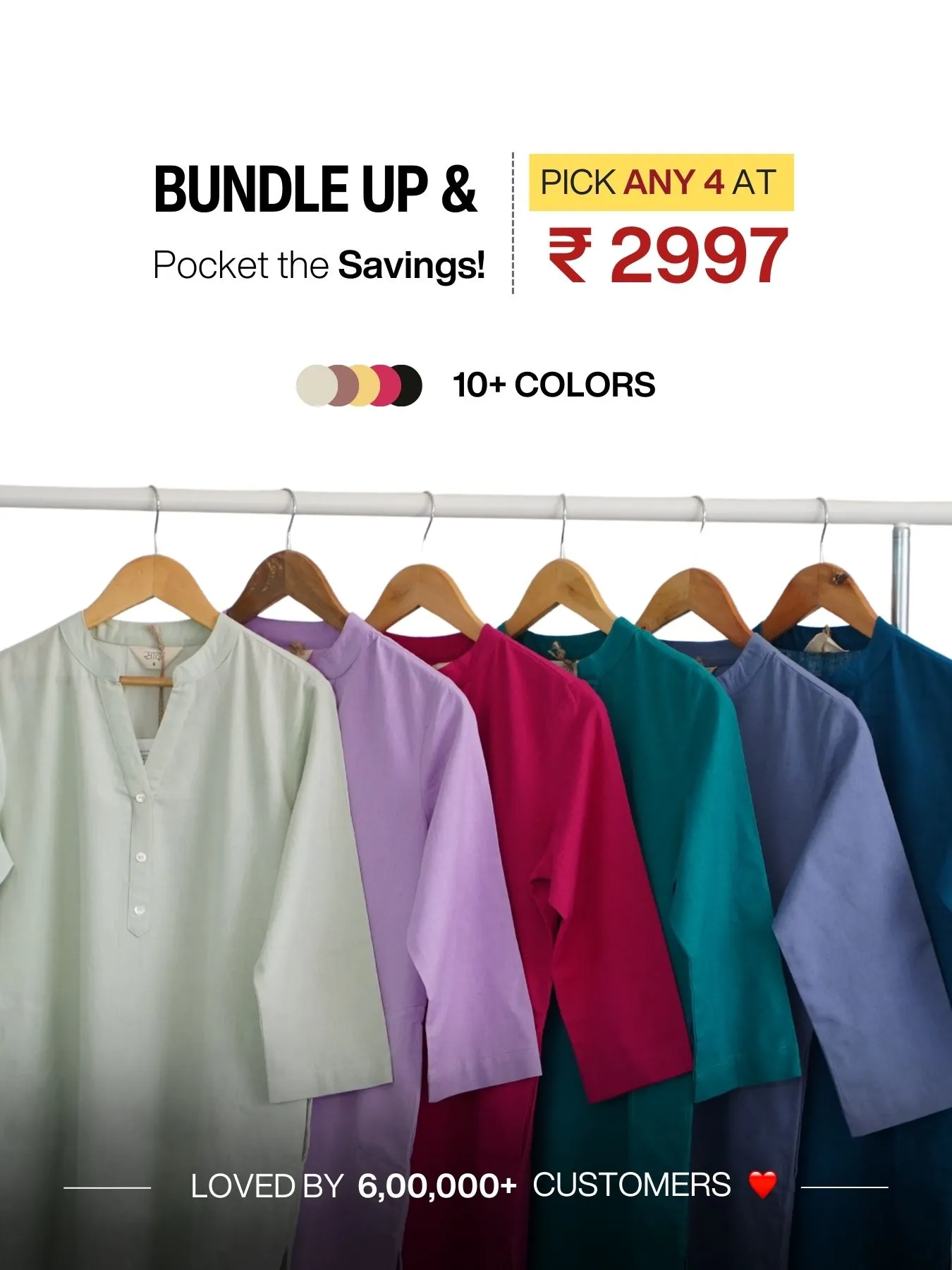 Pick Any 4 Women Airy Linen Long Kurta