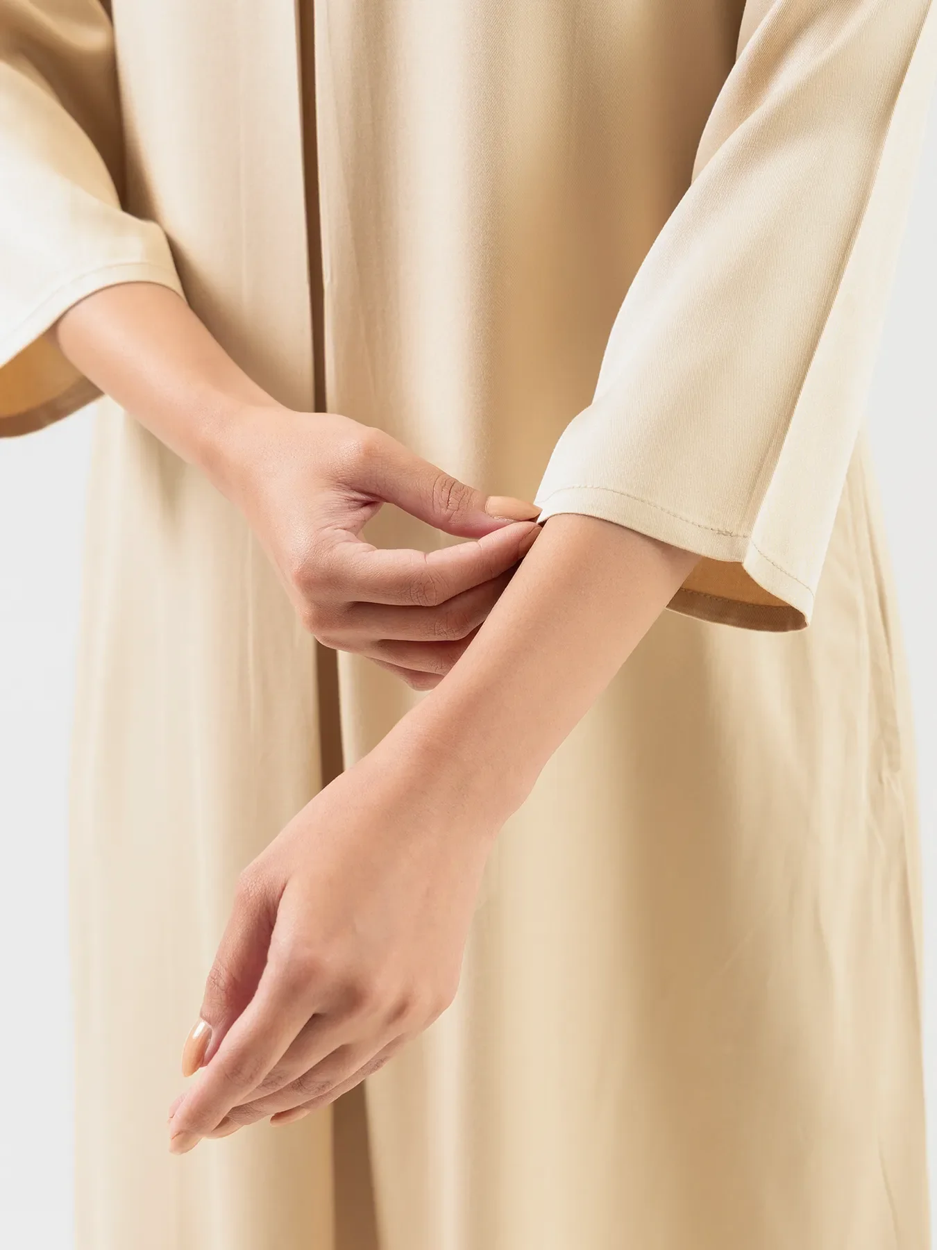 Women Beige Flowy Pleated Kurta - Image 6