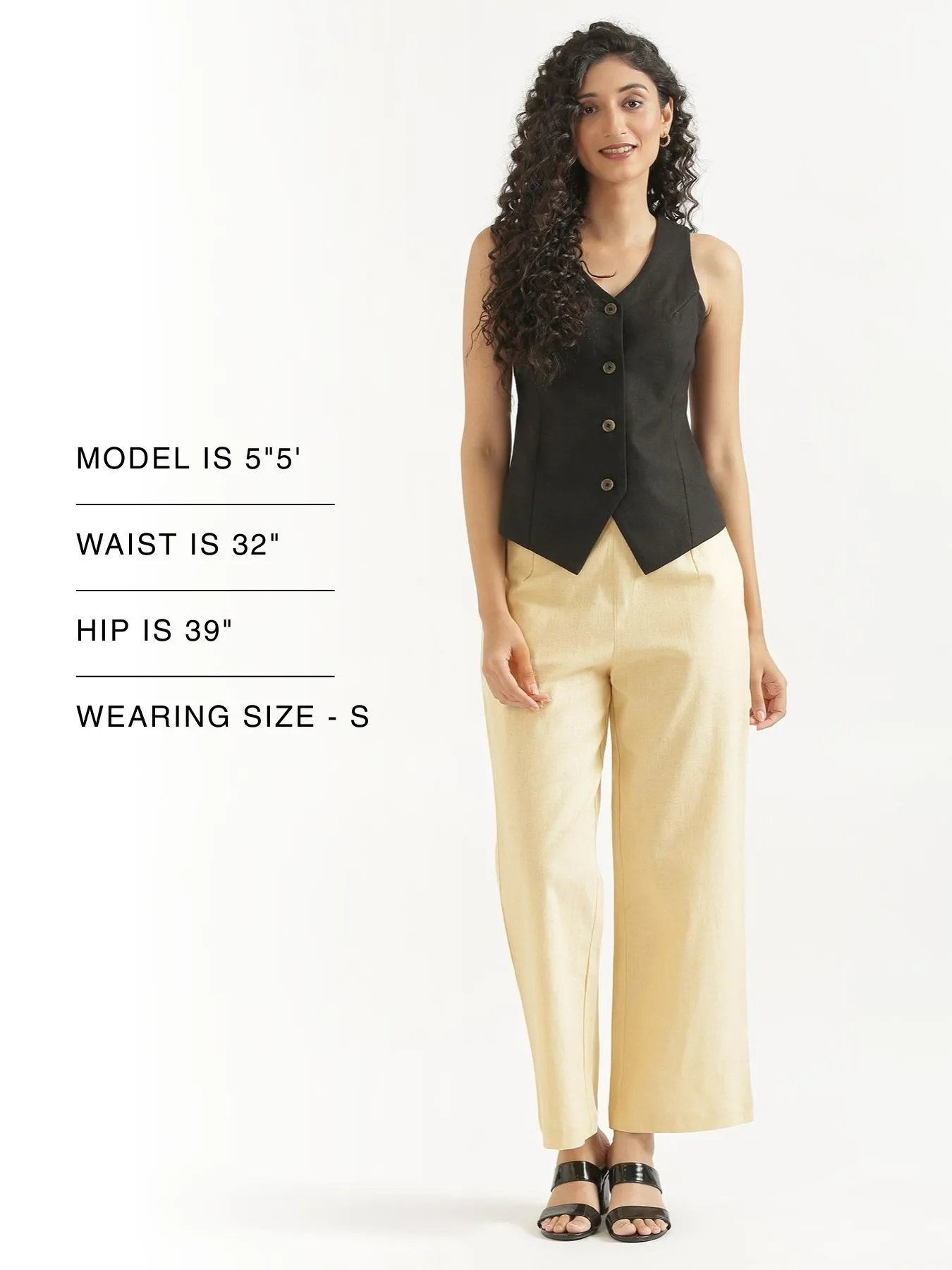 Women Beige Linen Blend Wide Leg Pant - Image 11