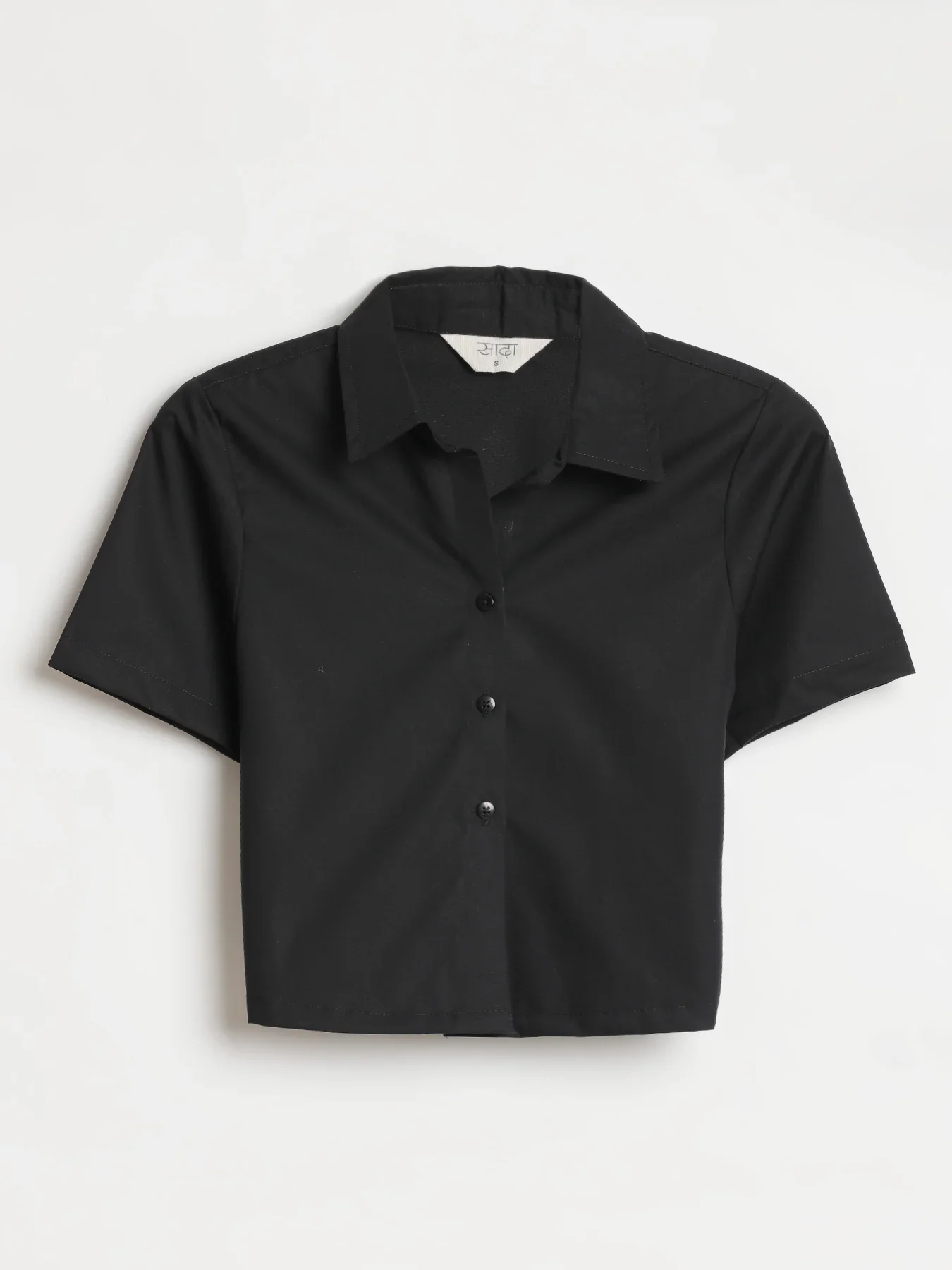 Women Black Better Cotton Crop Shirt - Image 12