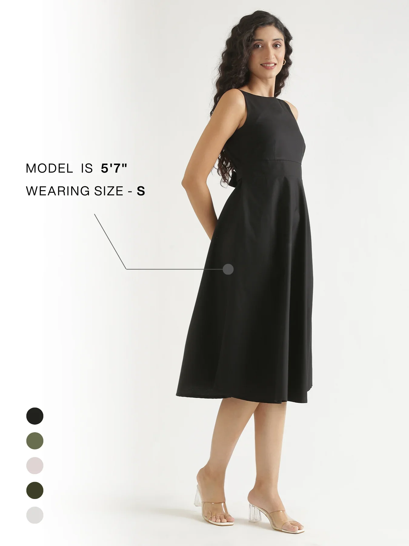 Women Black Better Cotton Flared Dress - Image 14