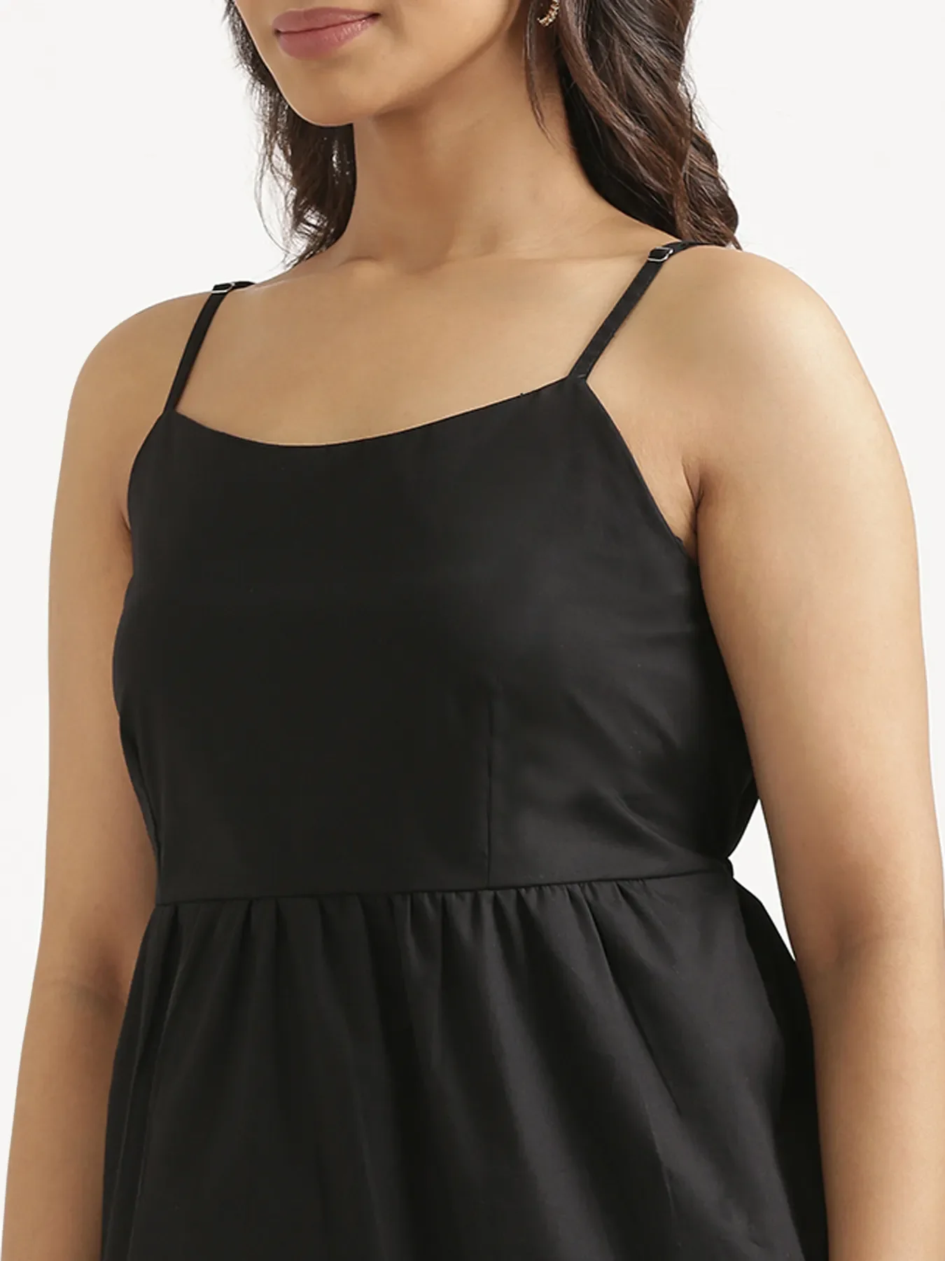 Women Black Better Cotton Peplum Top - Image 8