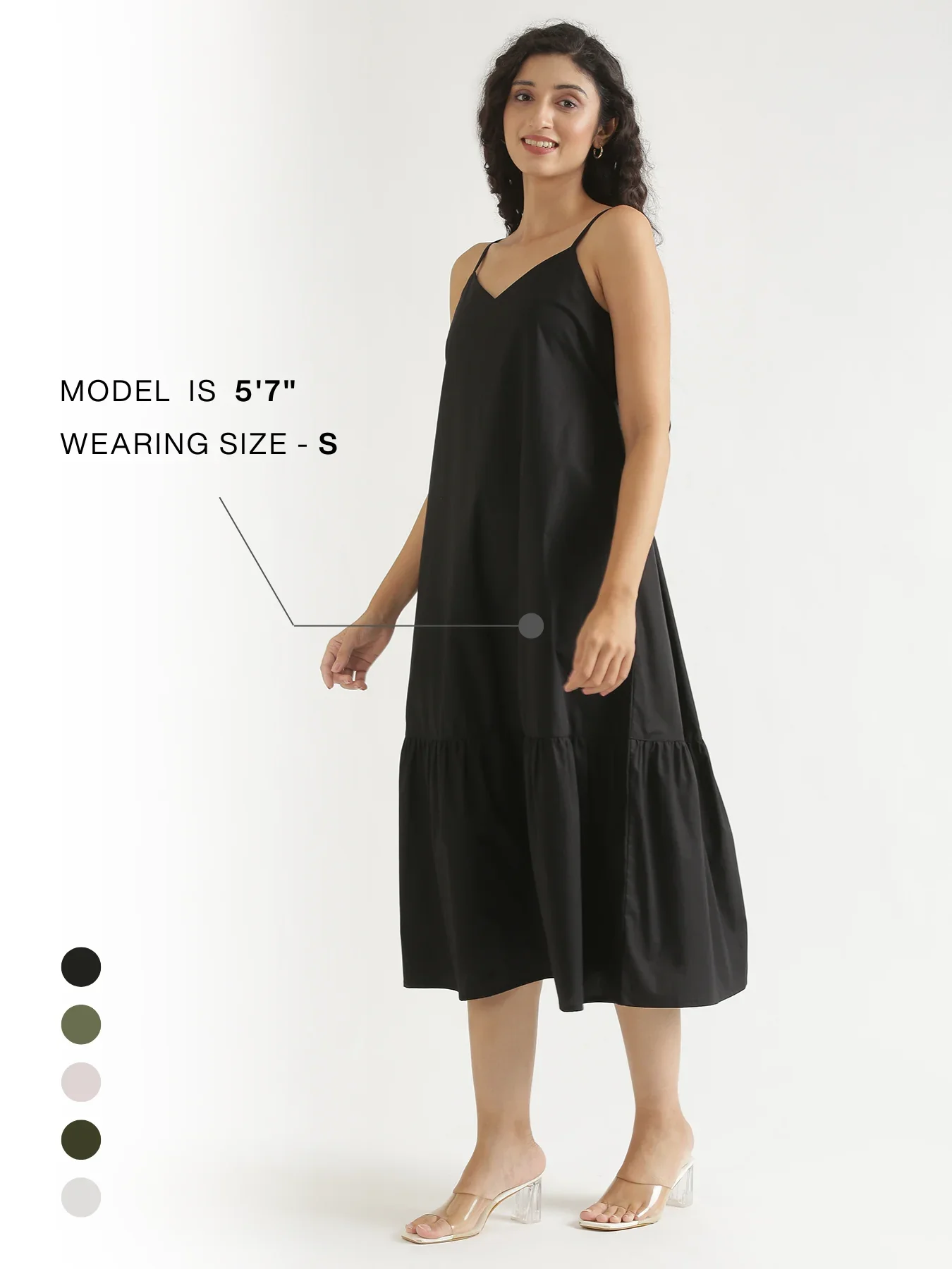 Women Black Better Cotton Tier Dress - Image 14