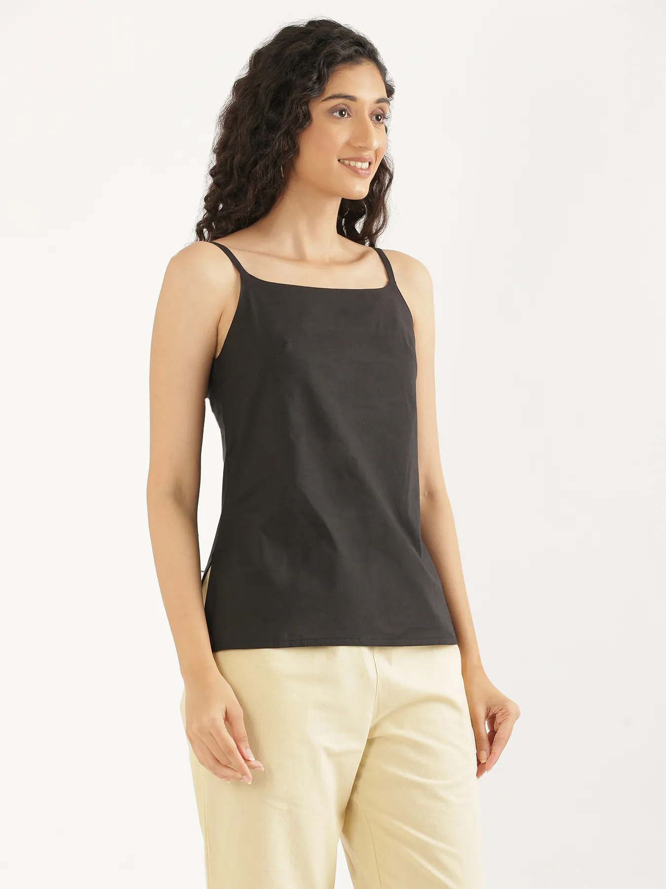 Black , White & Nude Cotton Camisole Top - Image 12