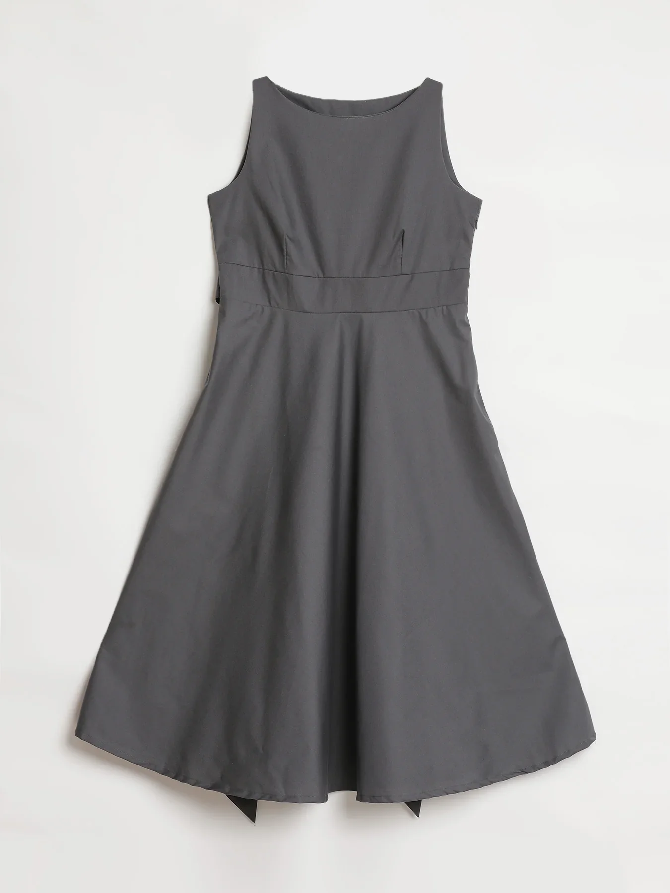 Women Dark Grey Better Cotton  Flared Dress - Image 13