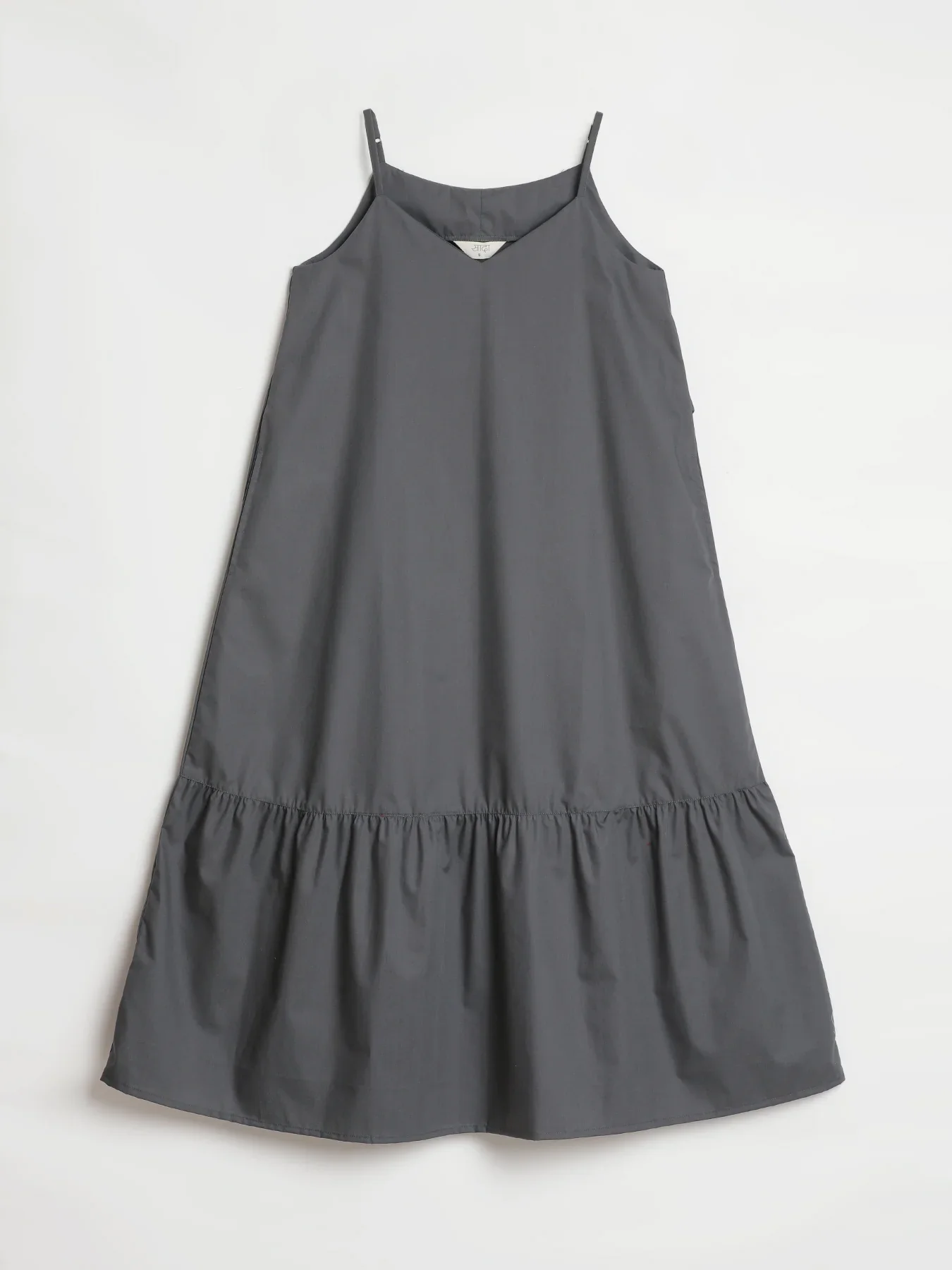 Women Dark Grey Better Cotton Tier Dress - Image 13