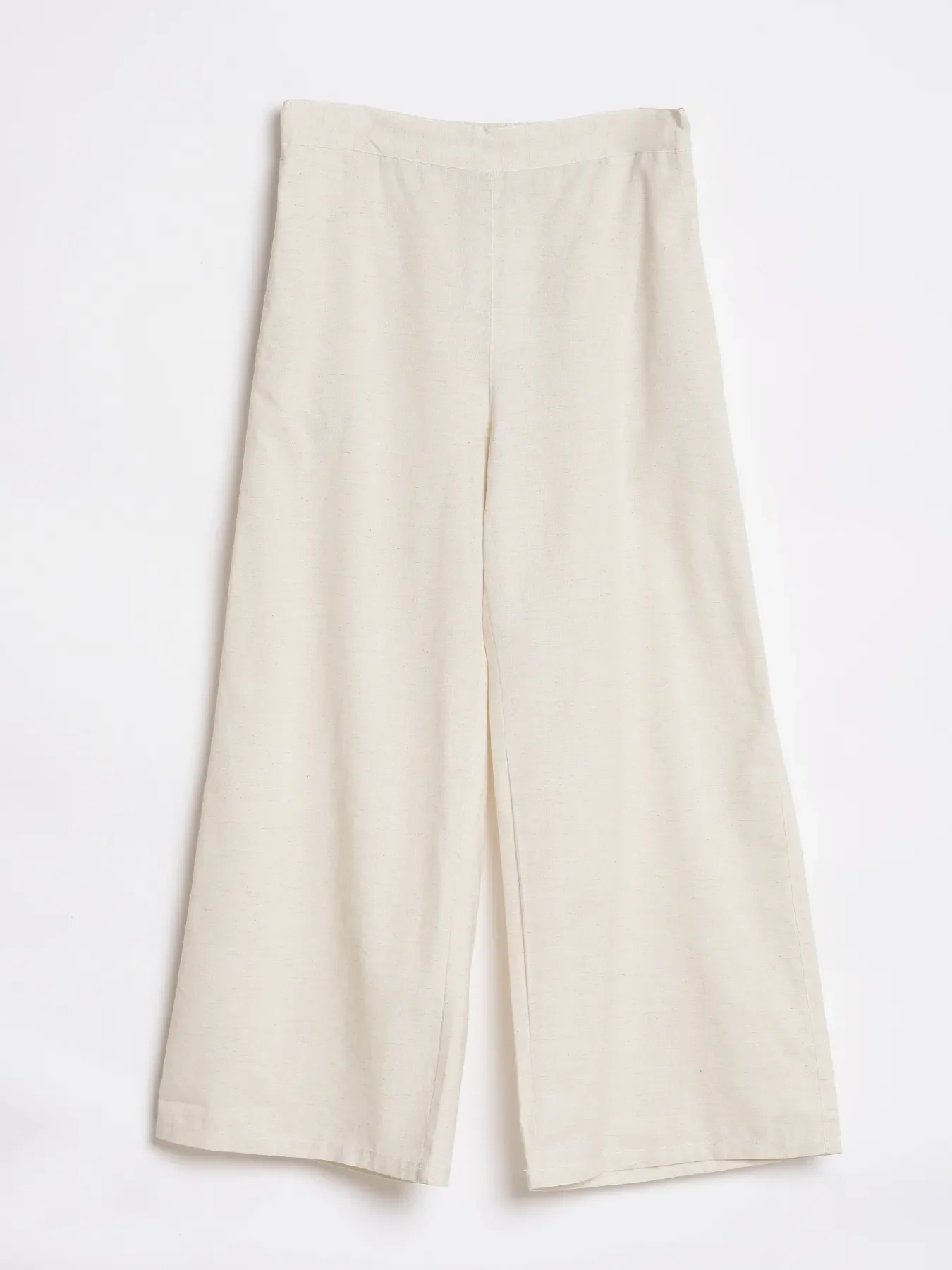 Women Ecru Airy Linen Wide Leg Pant - Image 14