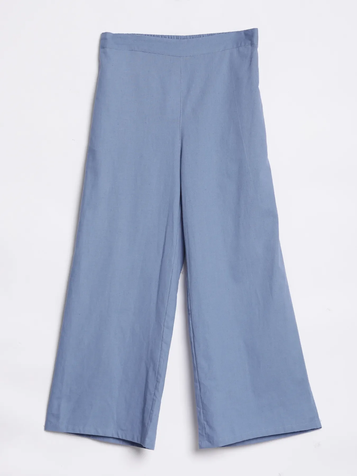 Women English Blue Airy Linen Wide Leg Pant - Image 16