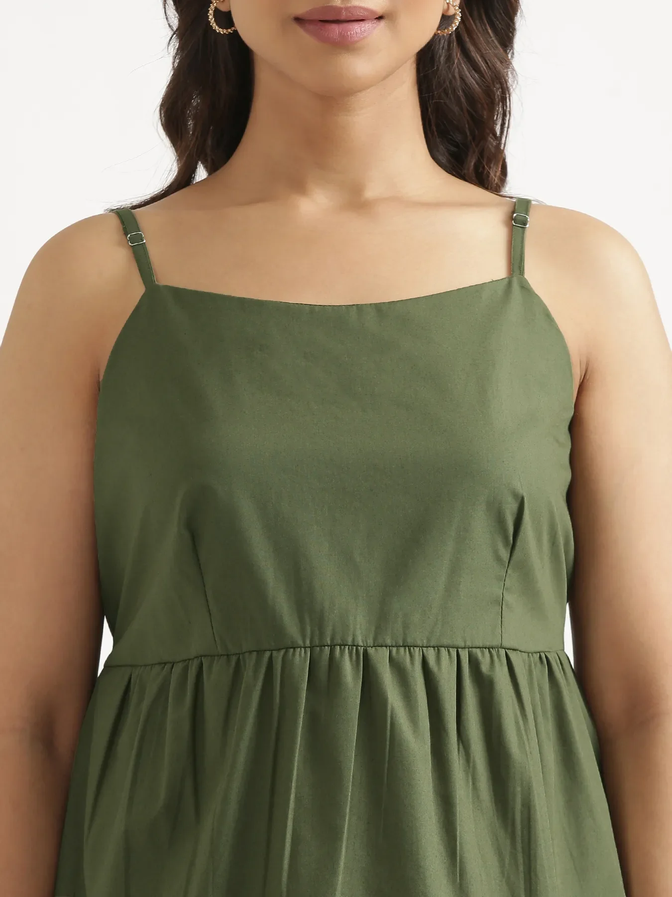 Women Forest Green Better Cotton Peplum Top - Image 7