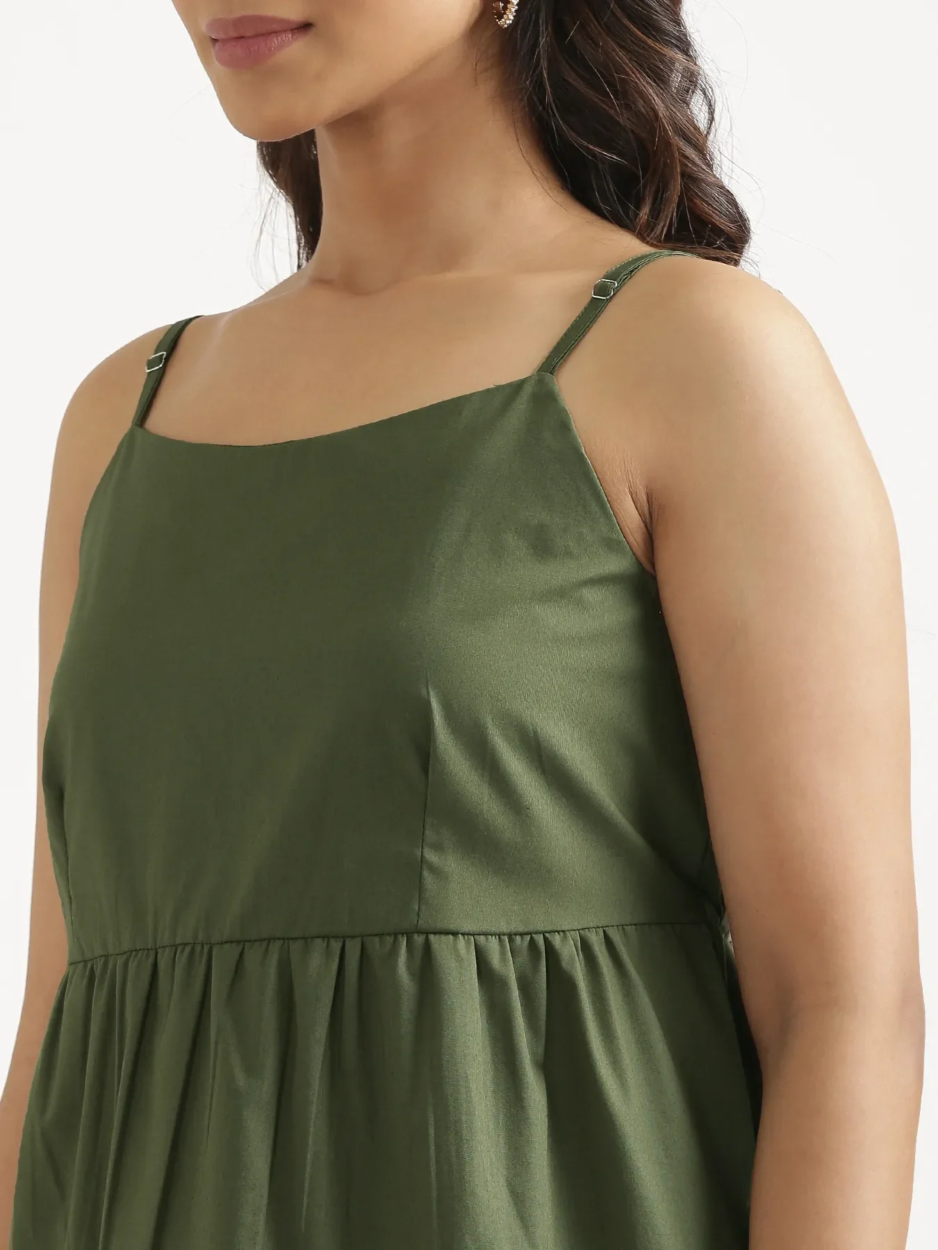 Women Forest Green Better Cotton Peplum Top - Image 8