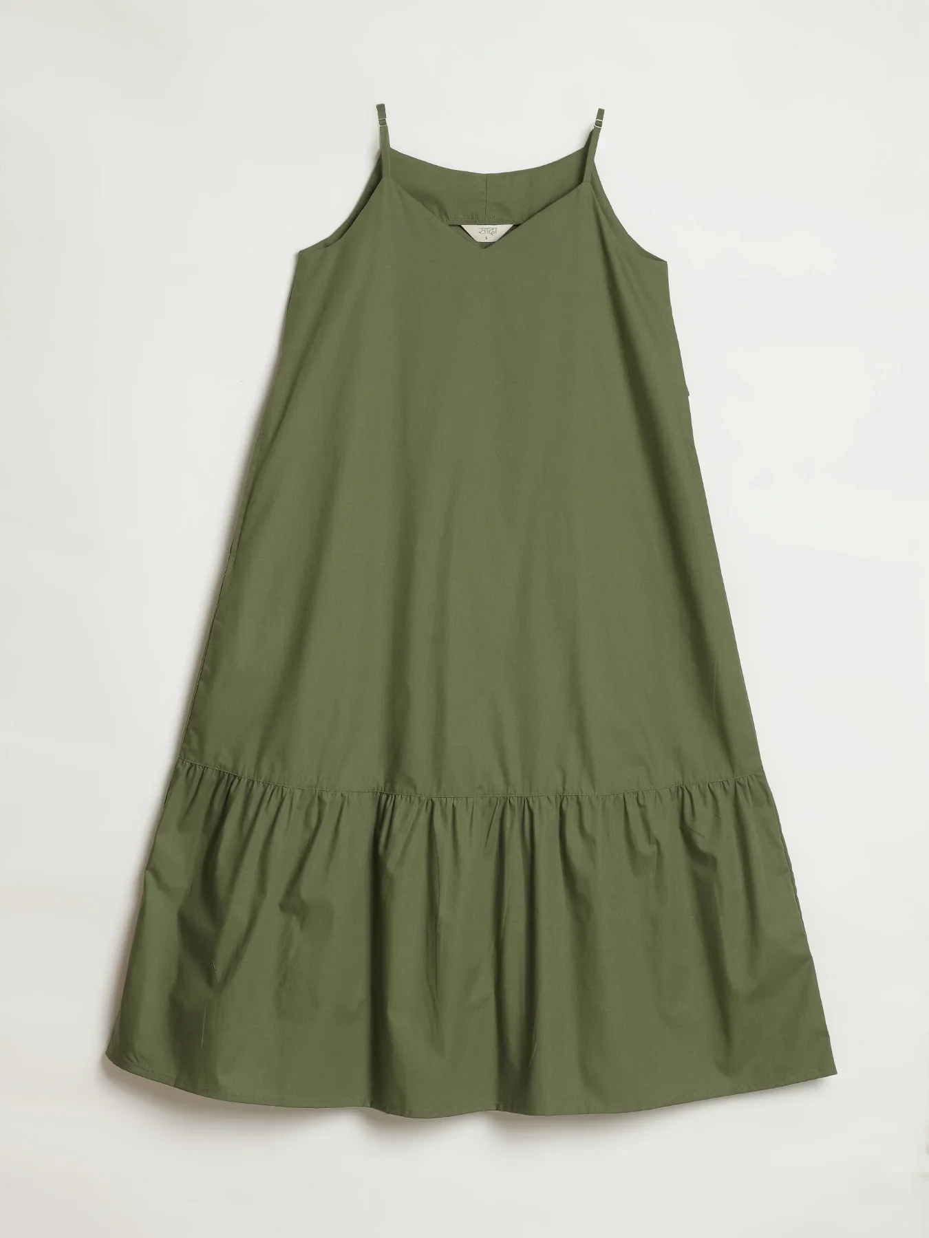 Women Forest Green Better Cotton Tier Dress - Image 13