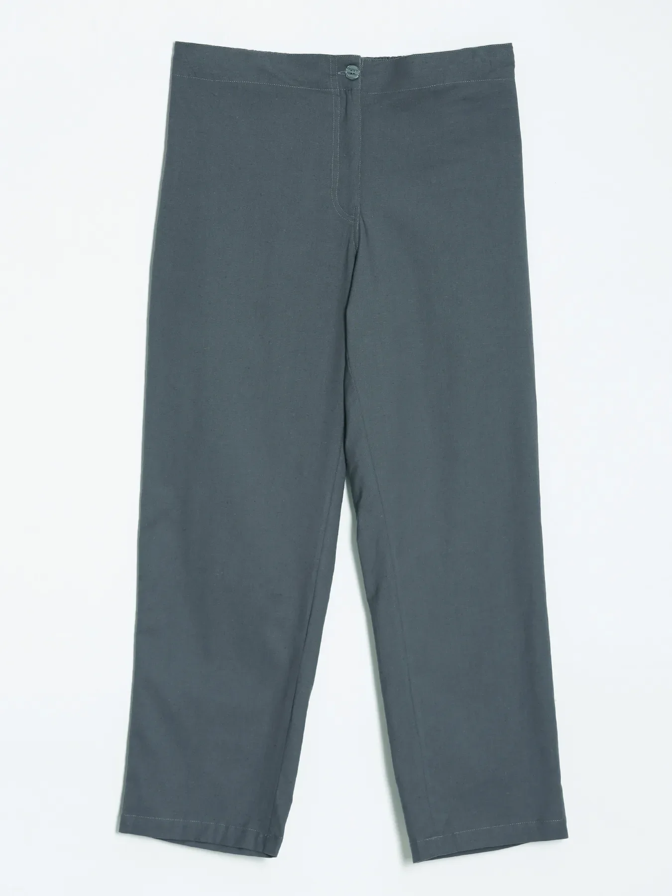 Women German Grey Airy Linen Straight Pants - Image 12