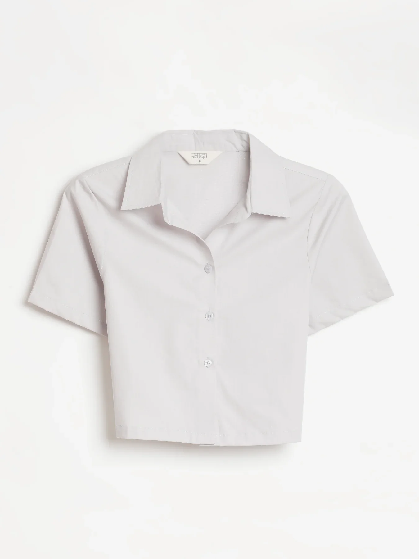 Women Grey Better Cotton Crop Shirt - Image 12