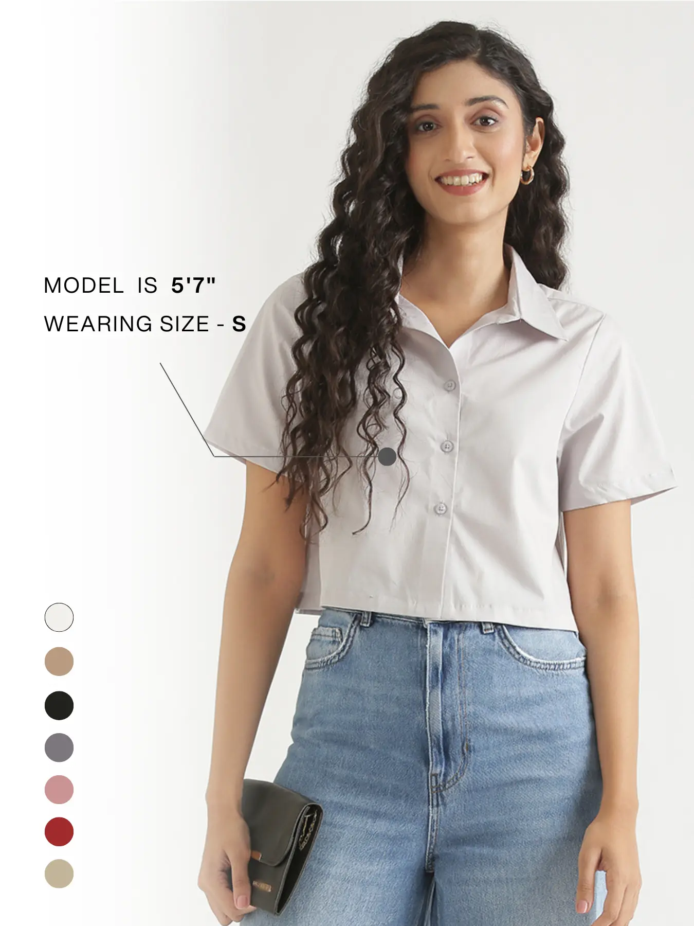 Women Grey Better Cotton Crop Shirt - Image 14