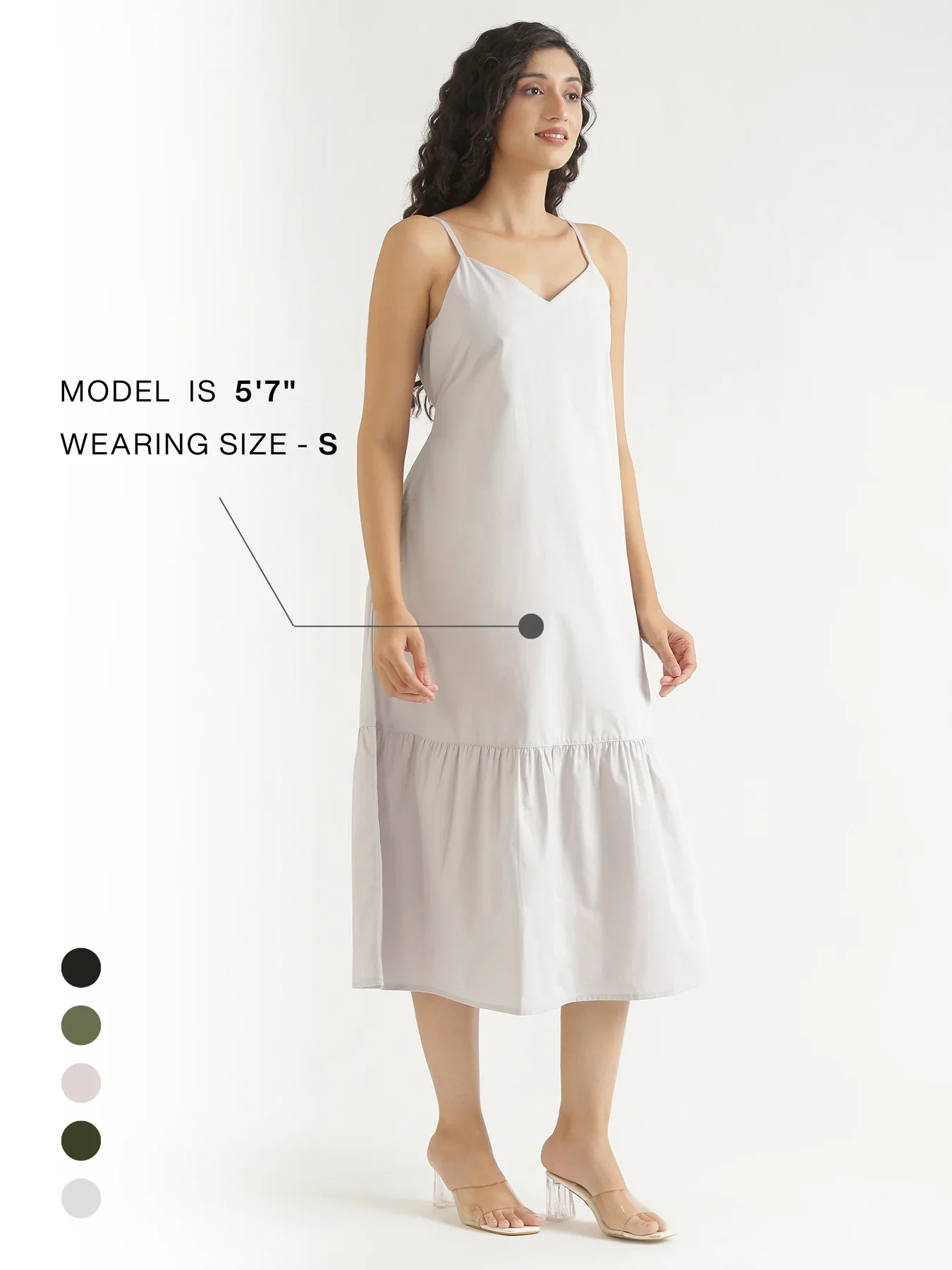 Women Grey Better Cotton Tier Dress - Image 14