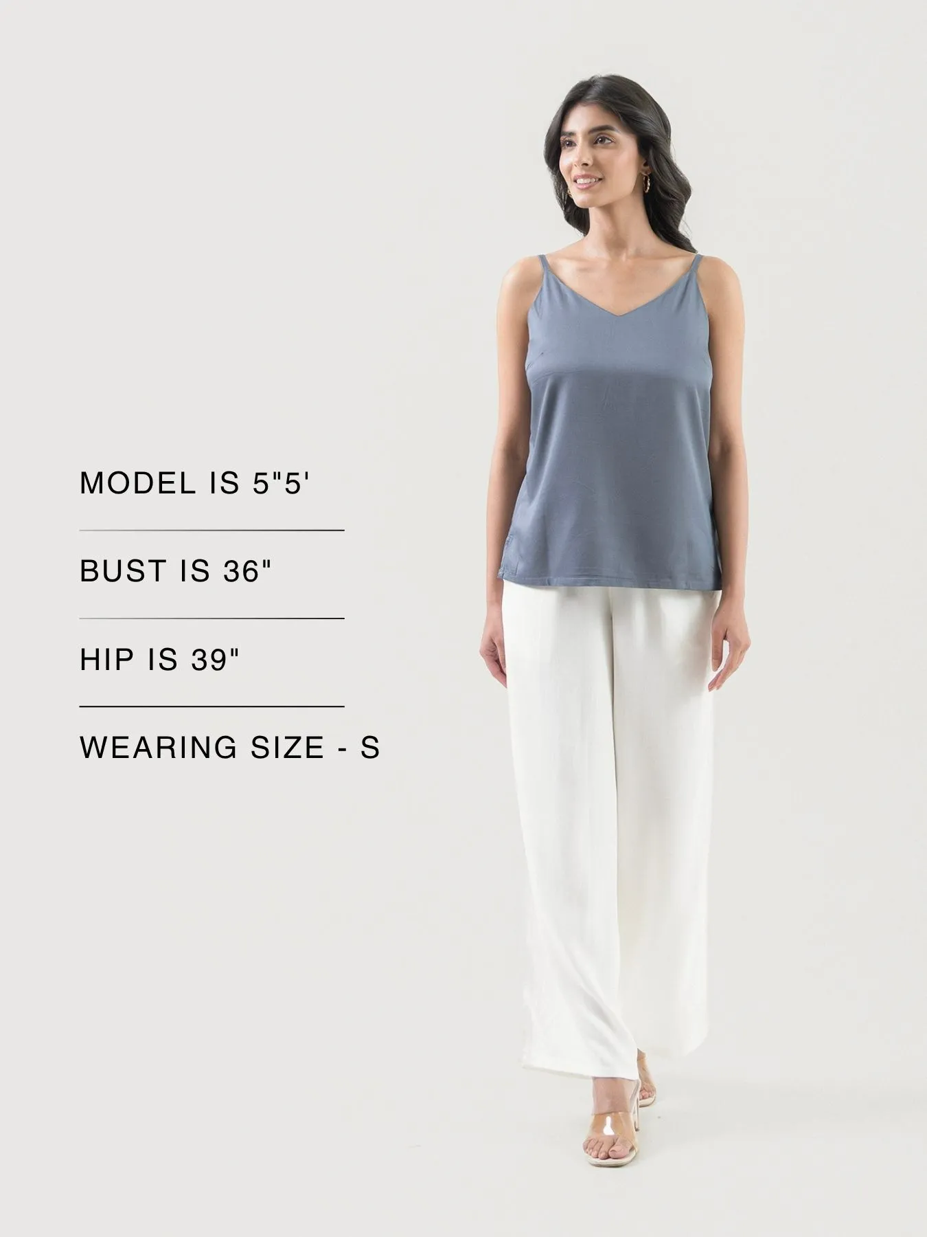 Women Grey Flowy Camisole Top - Image 10