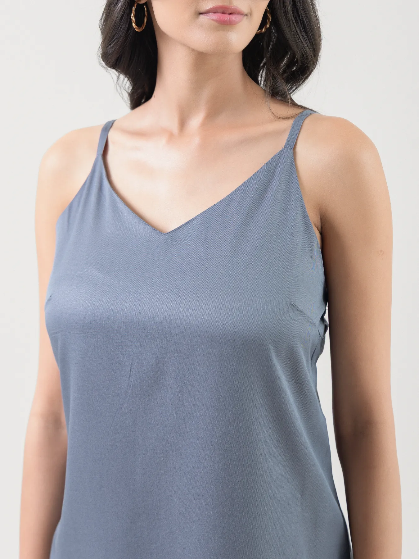 Women Grey Flowy Camisole Top - Image 5