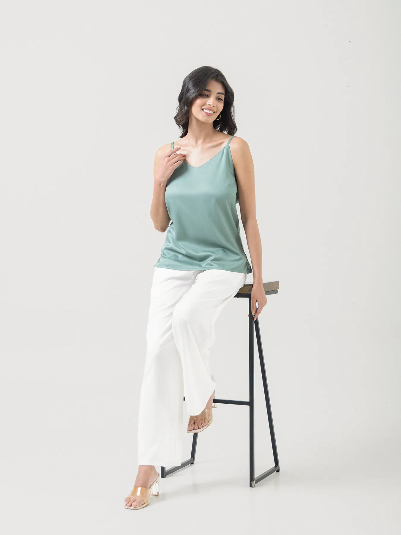Women Jade Flowy Camisole Top - Image 8
