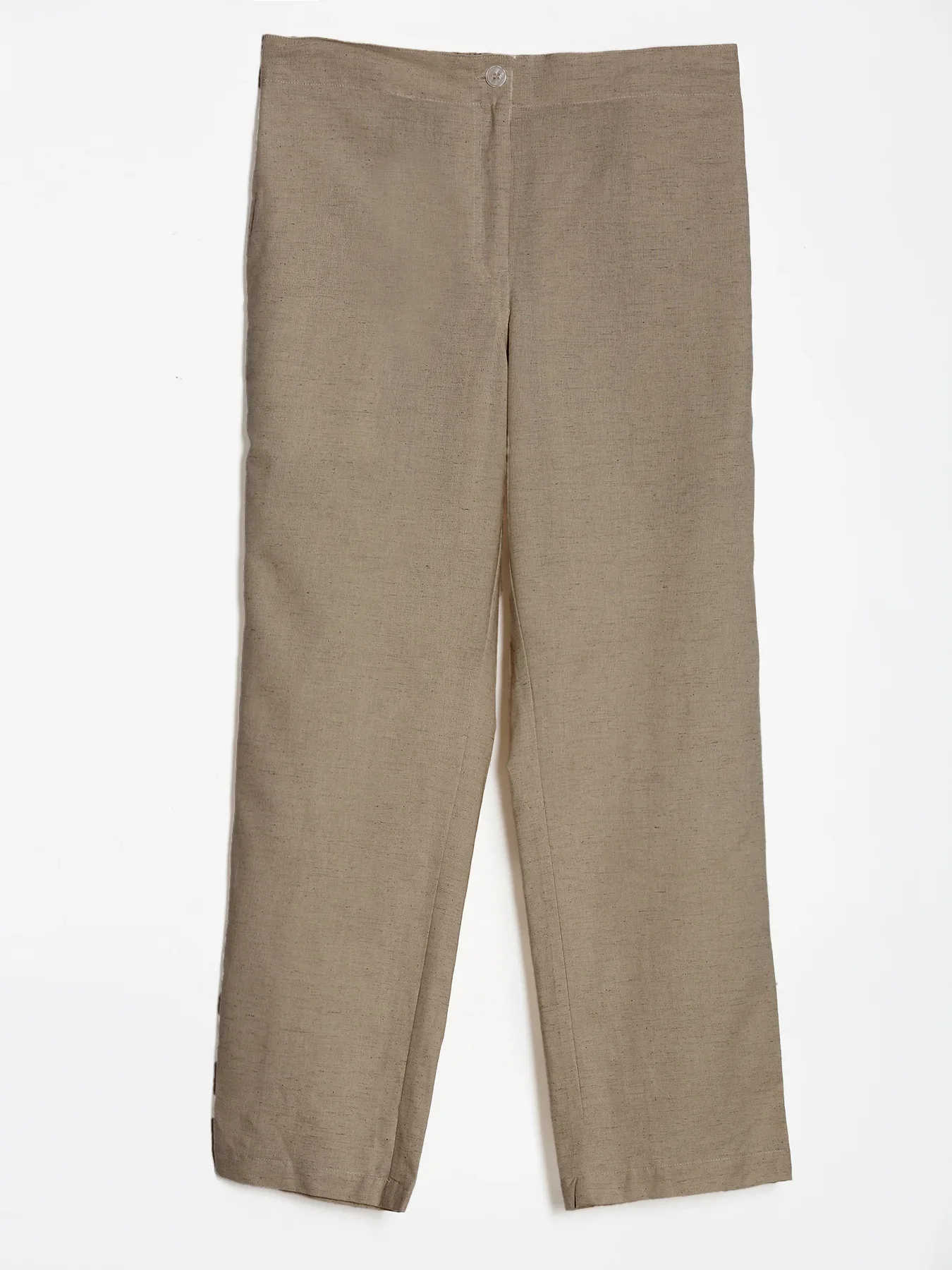 Women Khakhi Airy Linen Straight Pants - Image 11