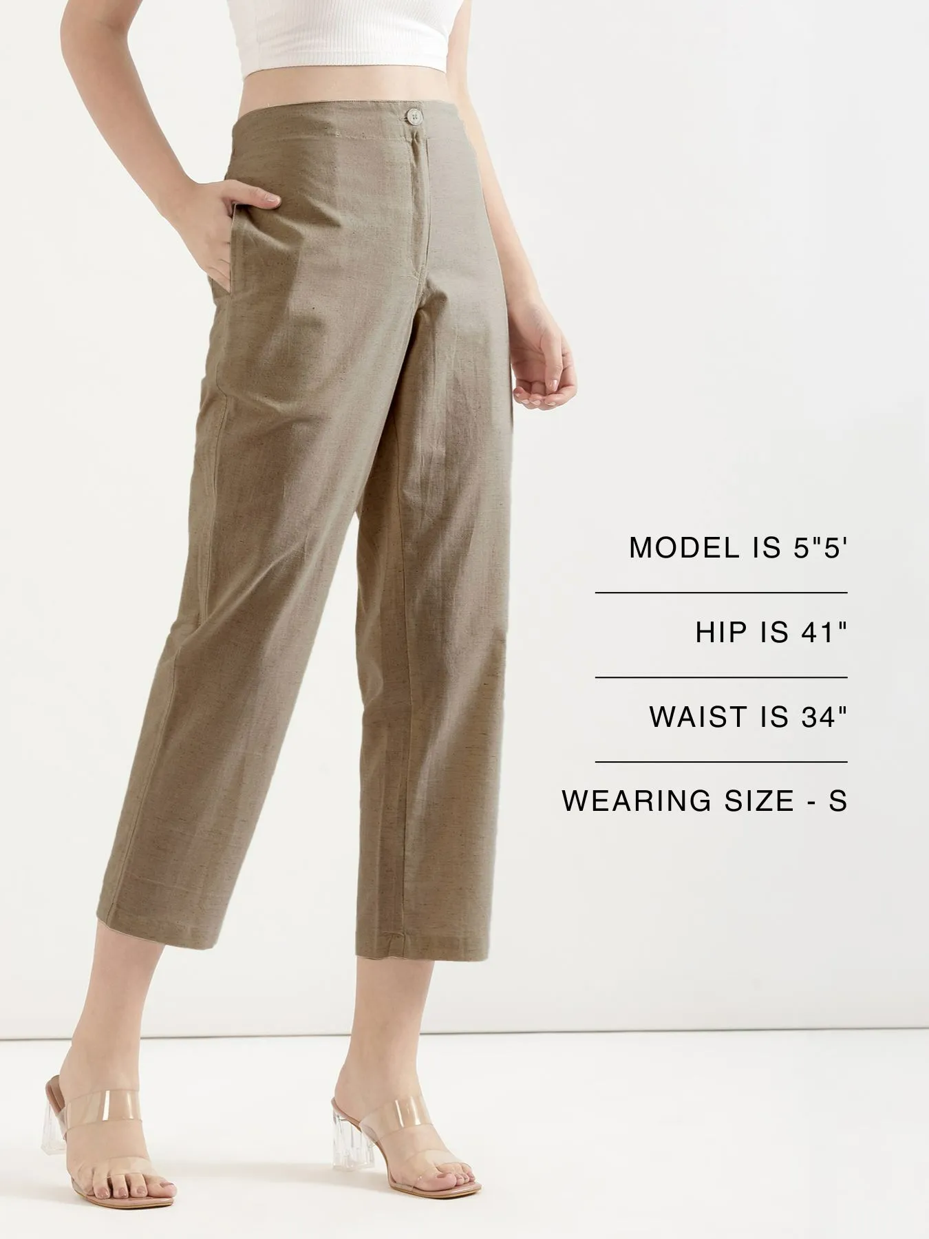 Women Khakhi Airy Linen Straight Pants - Image 13