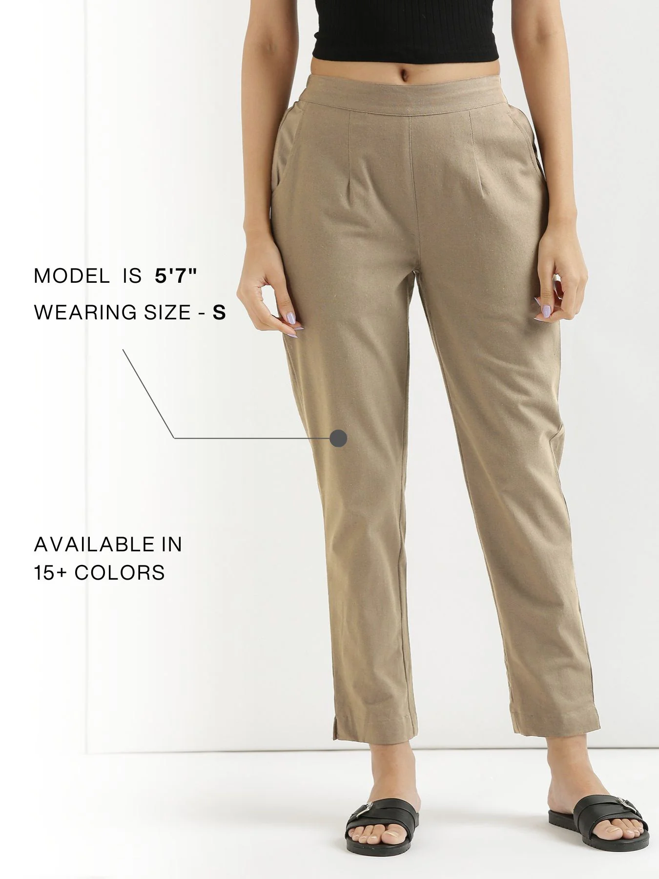 Women Khakhi Cotton Pant - Image 12