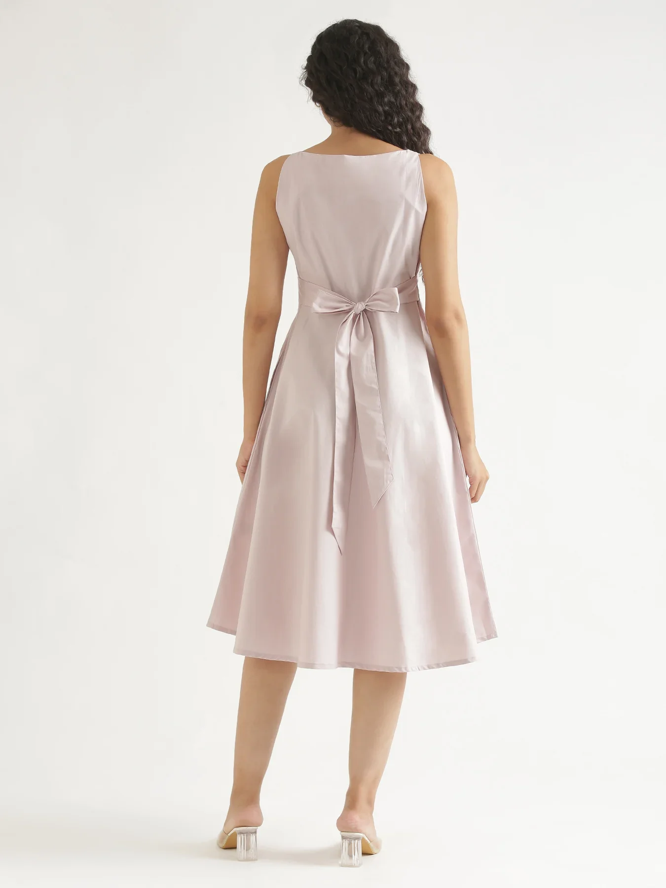 Women Mauve Pink Better Cotton Flared Dress - Image 10