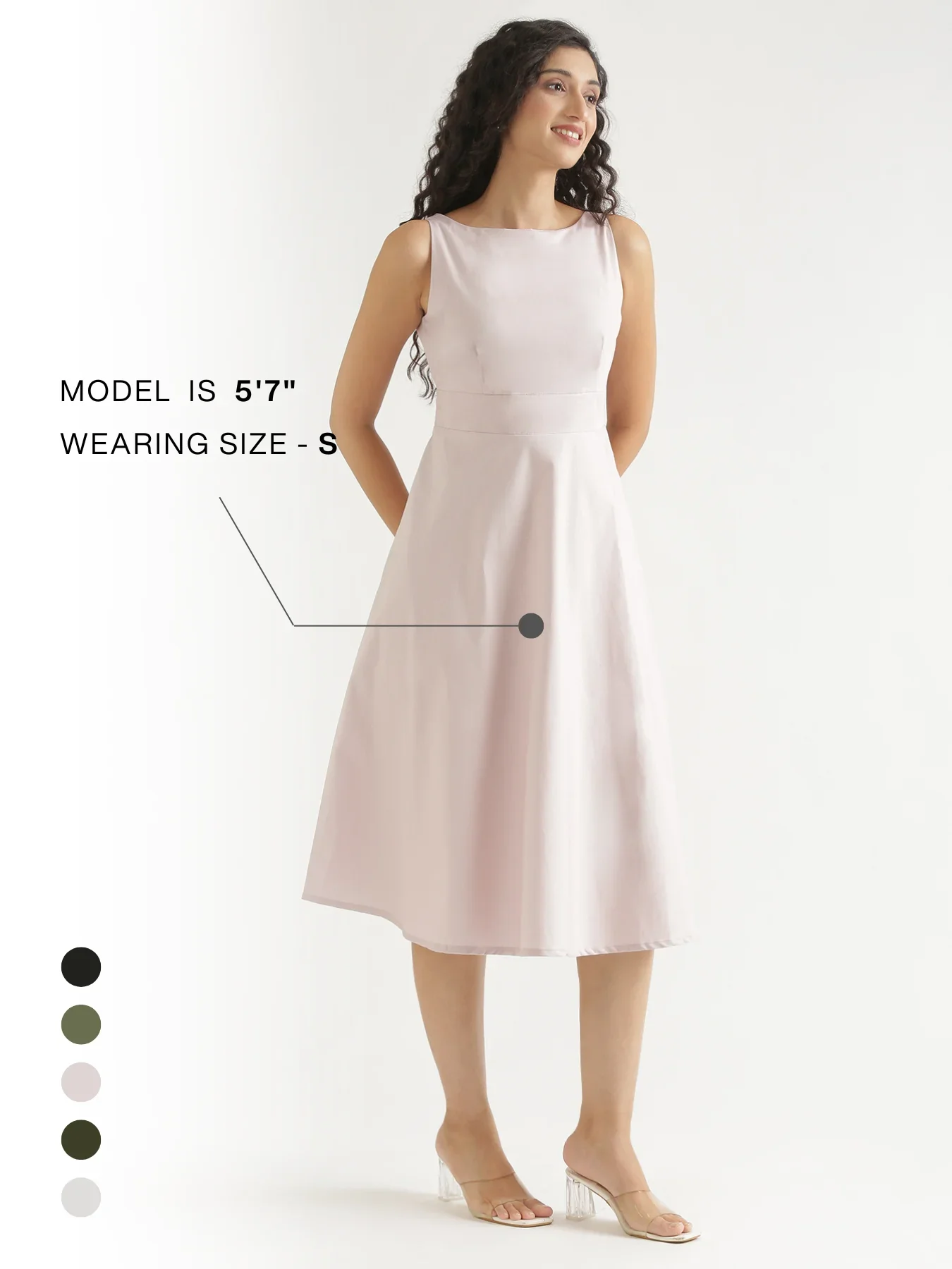 Women Mauve Pink Better Cotton Flared Dress - Image 14