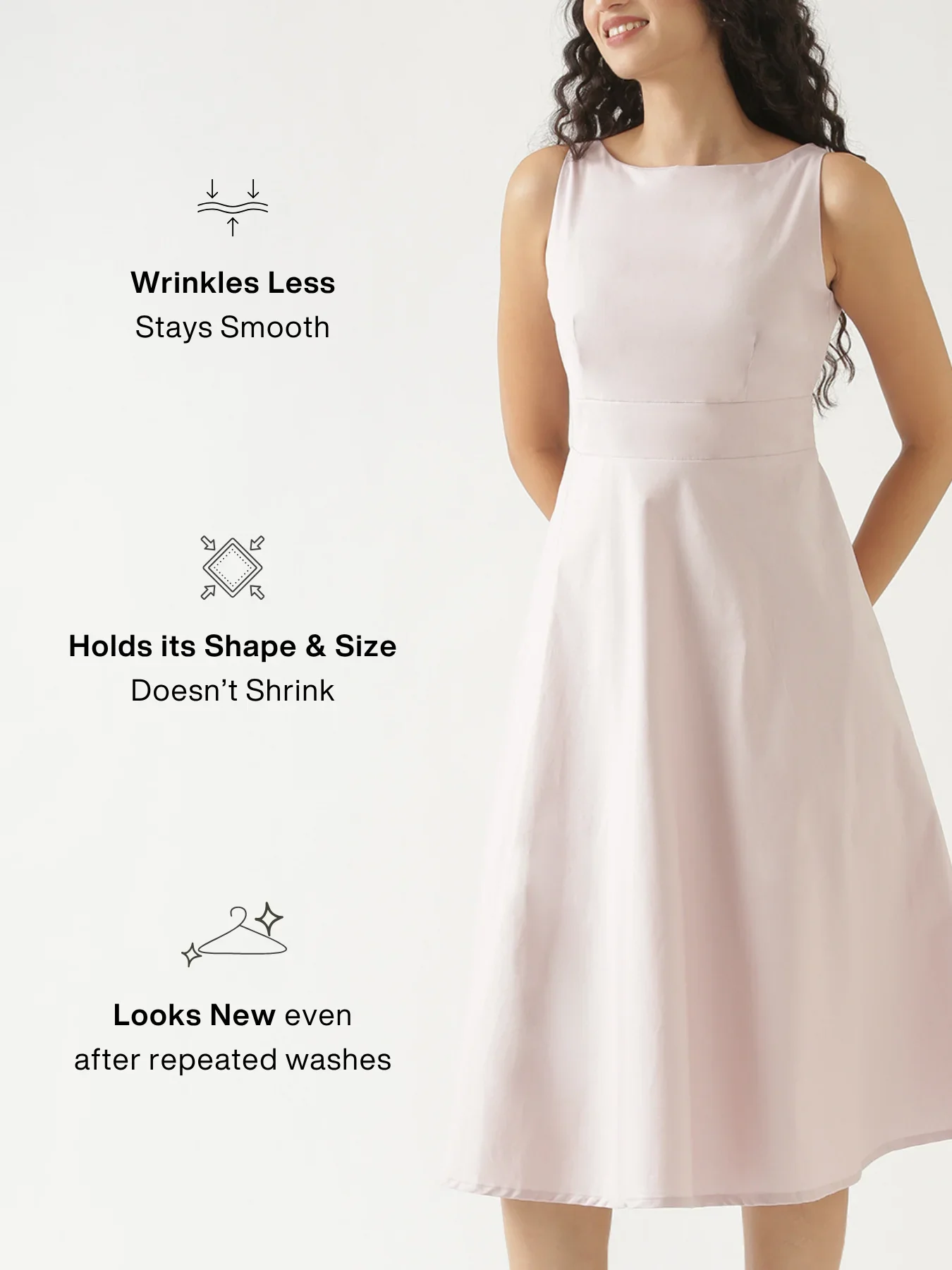 Women Mauve Pink Better Cotton Flared Dress - Image 4
