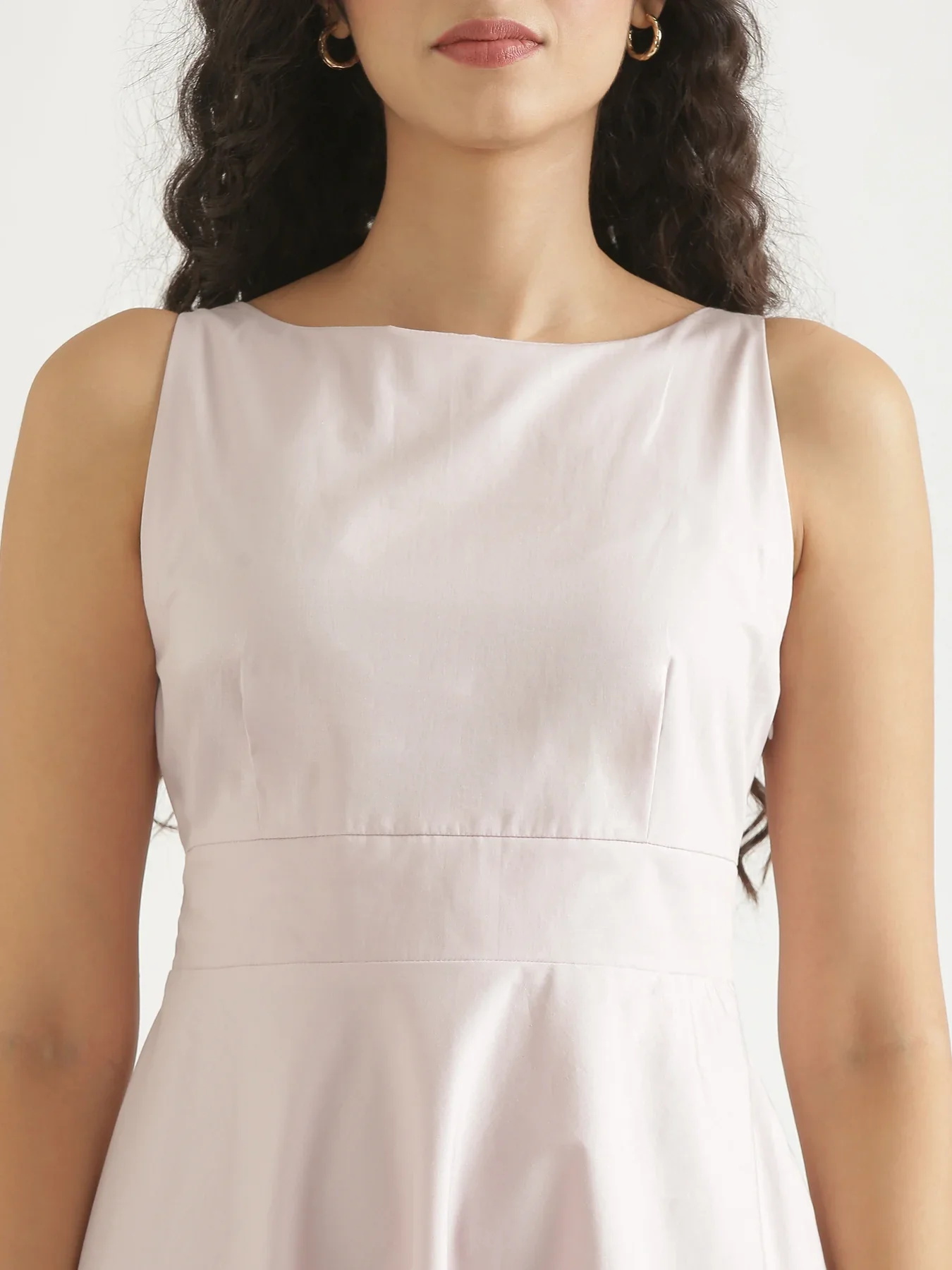 Women Mauve Pink Better Cotton Flared Dress - Image 7