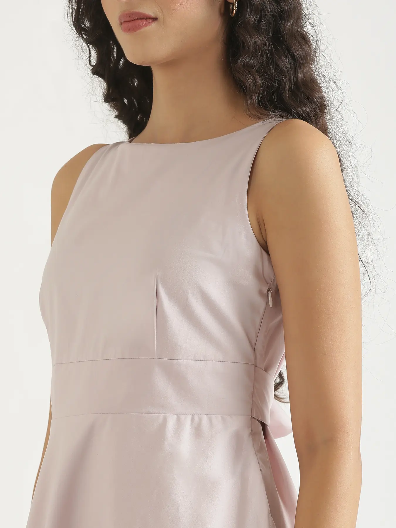 Women Mauve Pink Better Cotton Flared Dress - Image 8