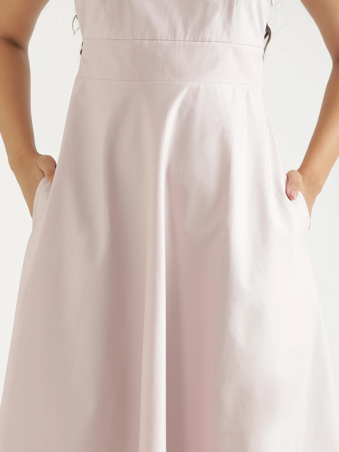 Women Mauve Pink Better Cotton Flared Dress - Image 9