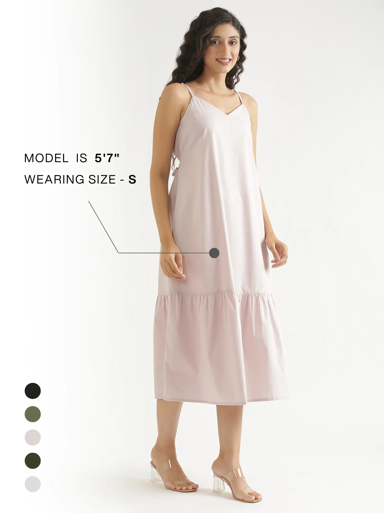 Women Mauve Pink Better Cotton Tier Dress - Image 14