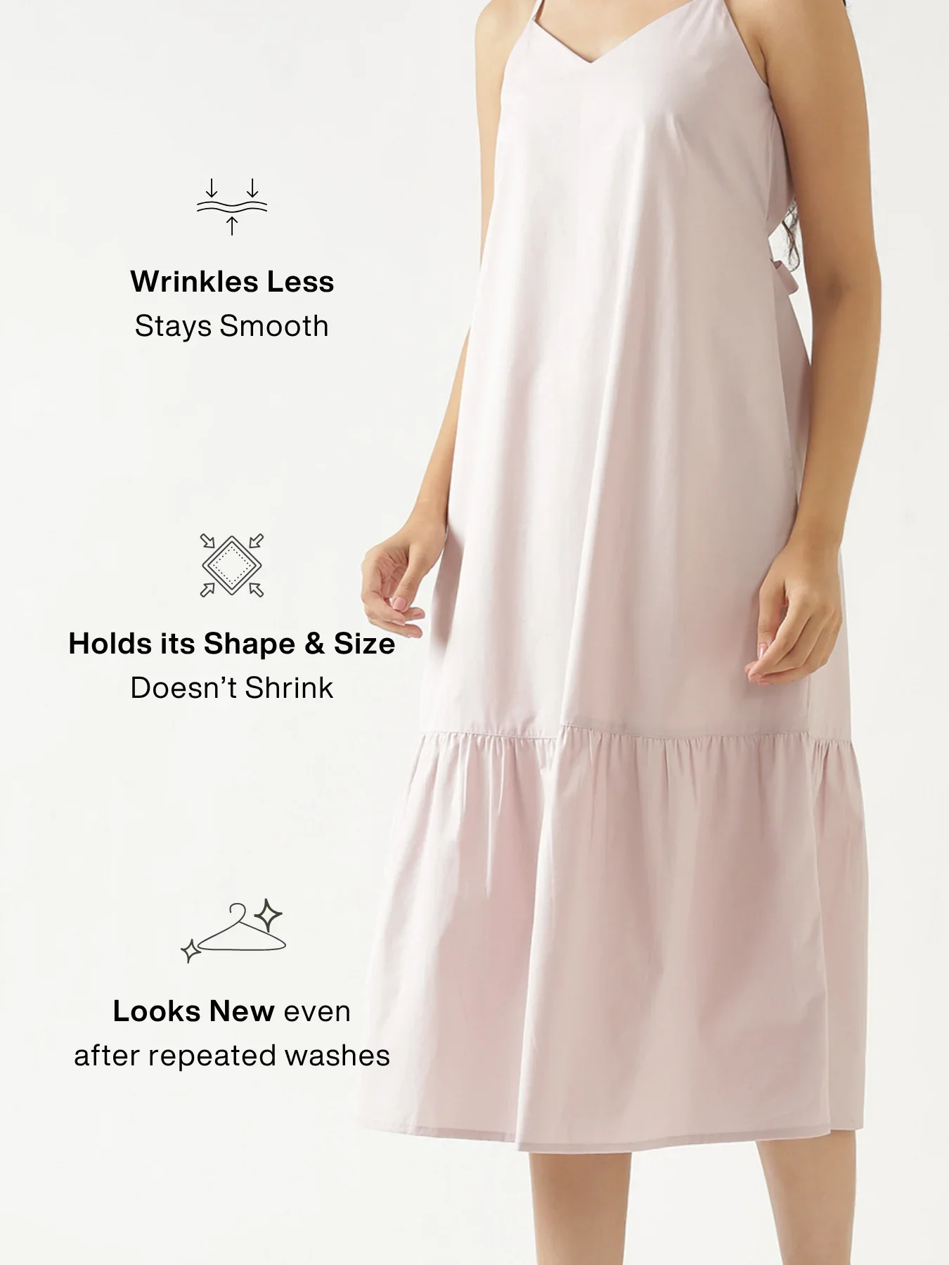 Women Mauve Pink Better Cotton Tier Dress - Image 4