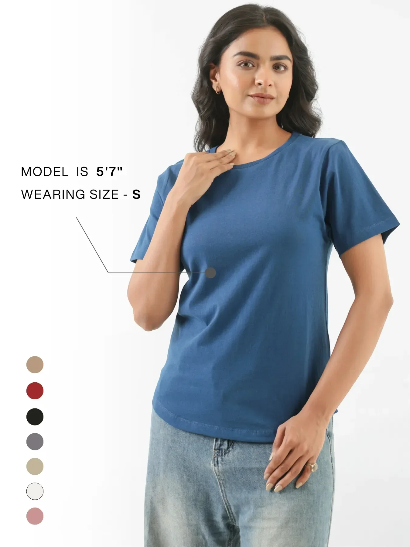 Women Midnight Blue Round Neck T-shirt - Image 11