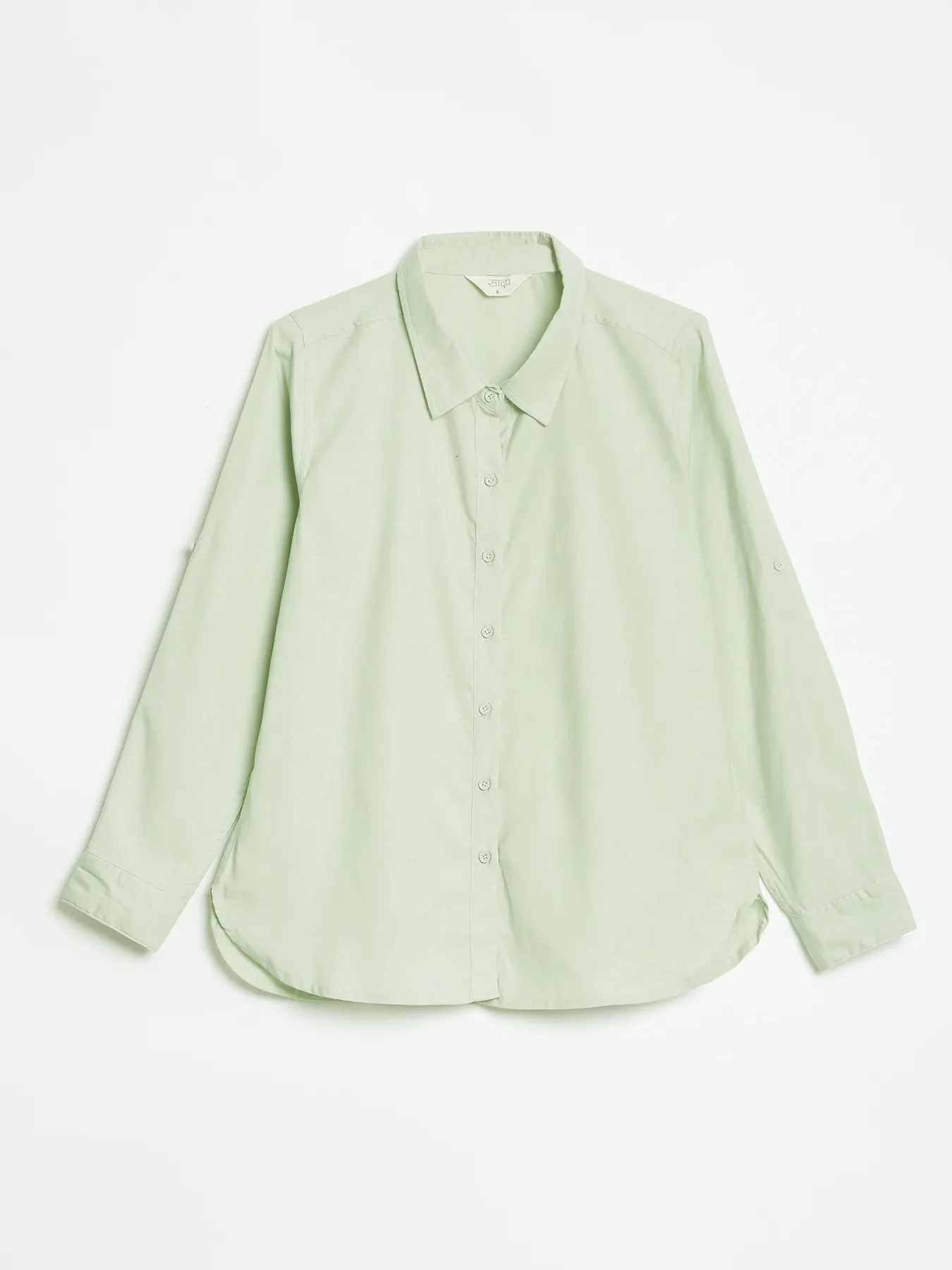 Women Mint Green Airy-Linen Shirt - Image 16