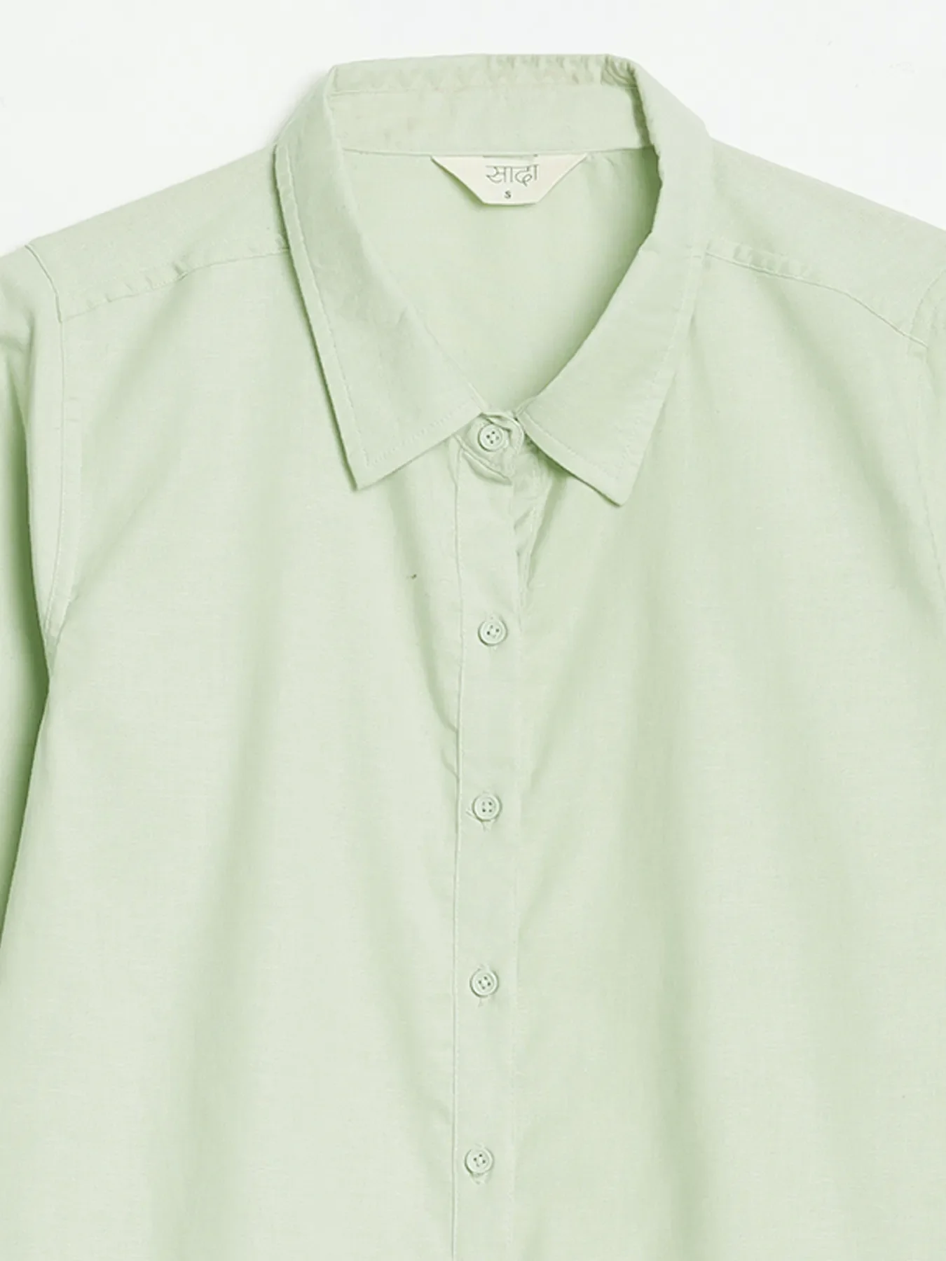 Women Mint Green Airy-Linen Shirt - Image 17