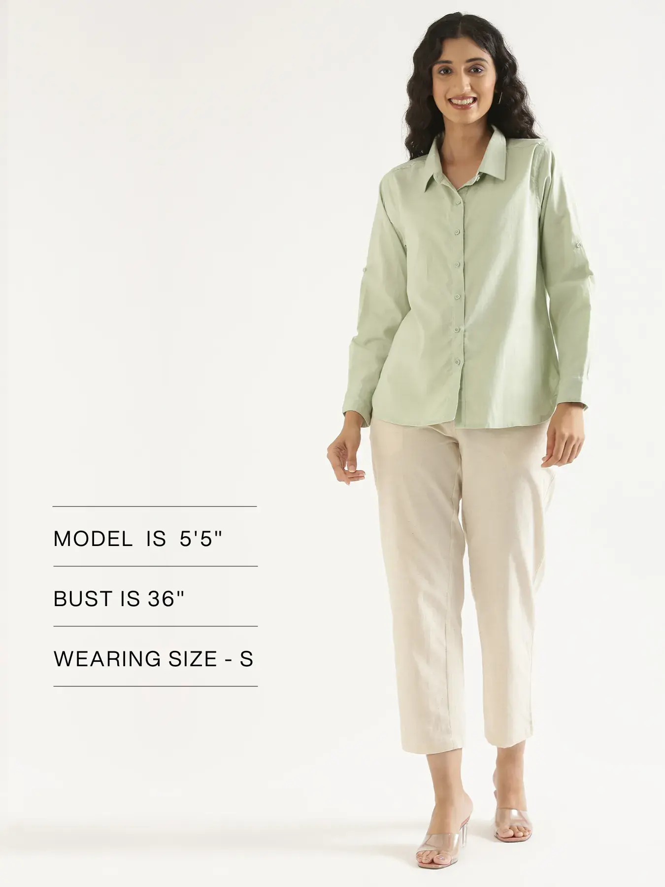 Women Mint Green Airy-Linen Shirt - Image 18