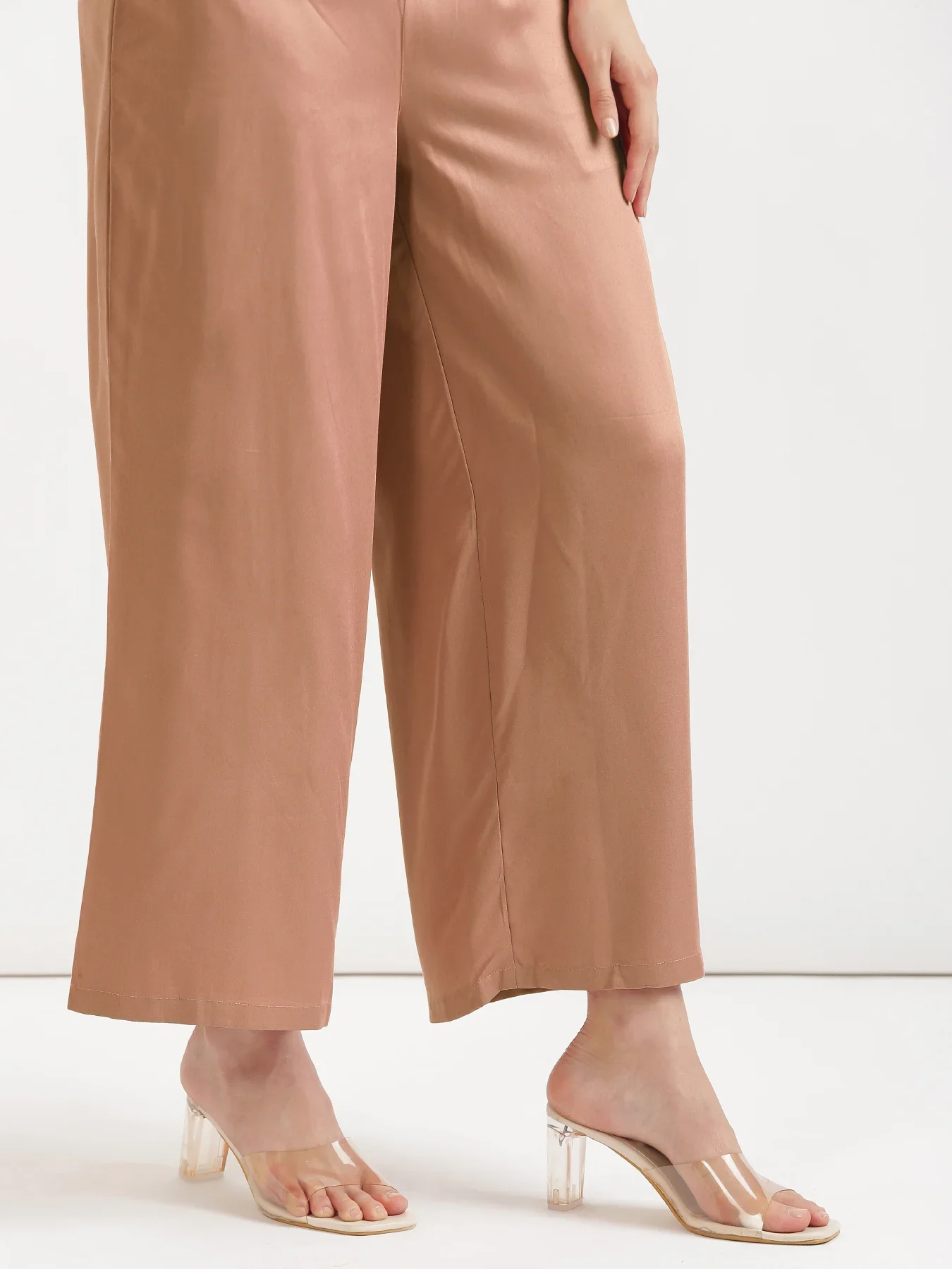 Women Mocha Mousse Viscose Palazzo Pant - Image 8