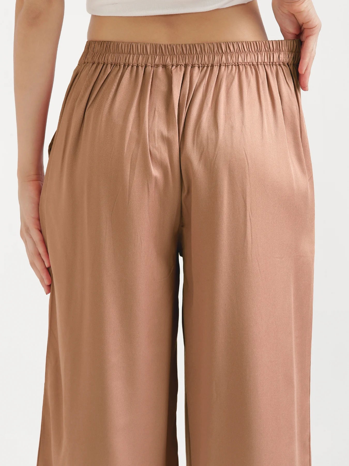 Women Mocha Mousse Viscose Palazzo Pant - Image 9