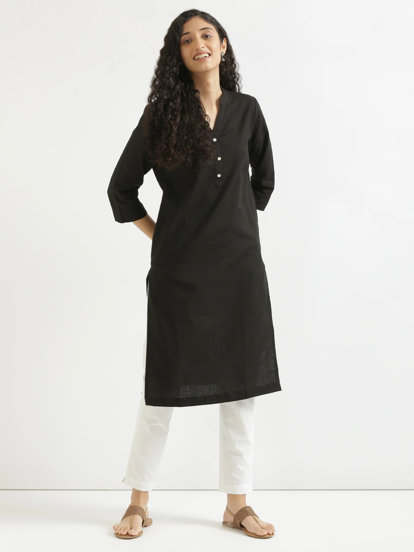 Women Plus Size White Cotton Pant - Image 11